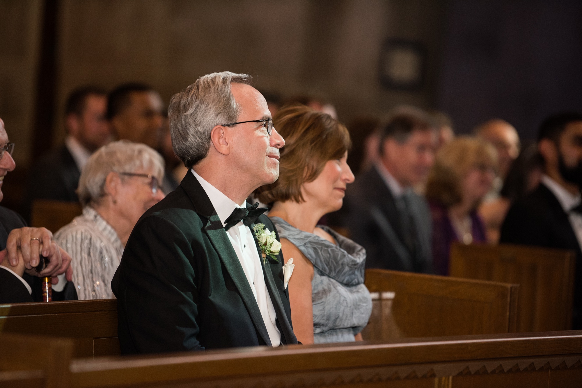 Cathedral of Mary our Queen wedding ceremony in the fall