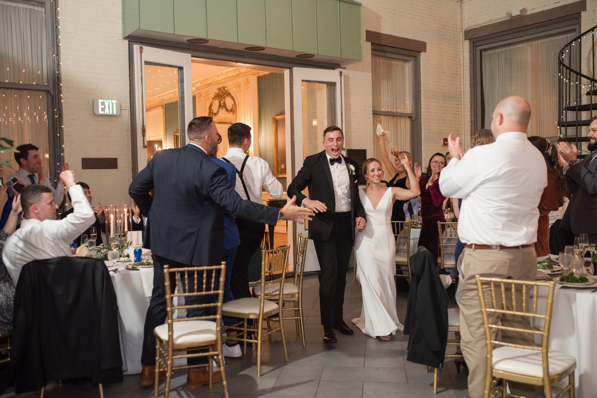 Engineers Club Baltimore Mount Vernon wedding introductions into ballroom