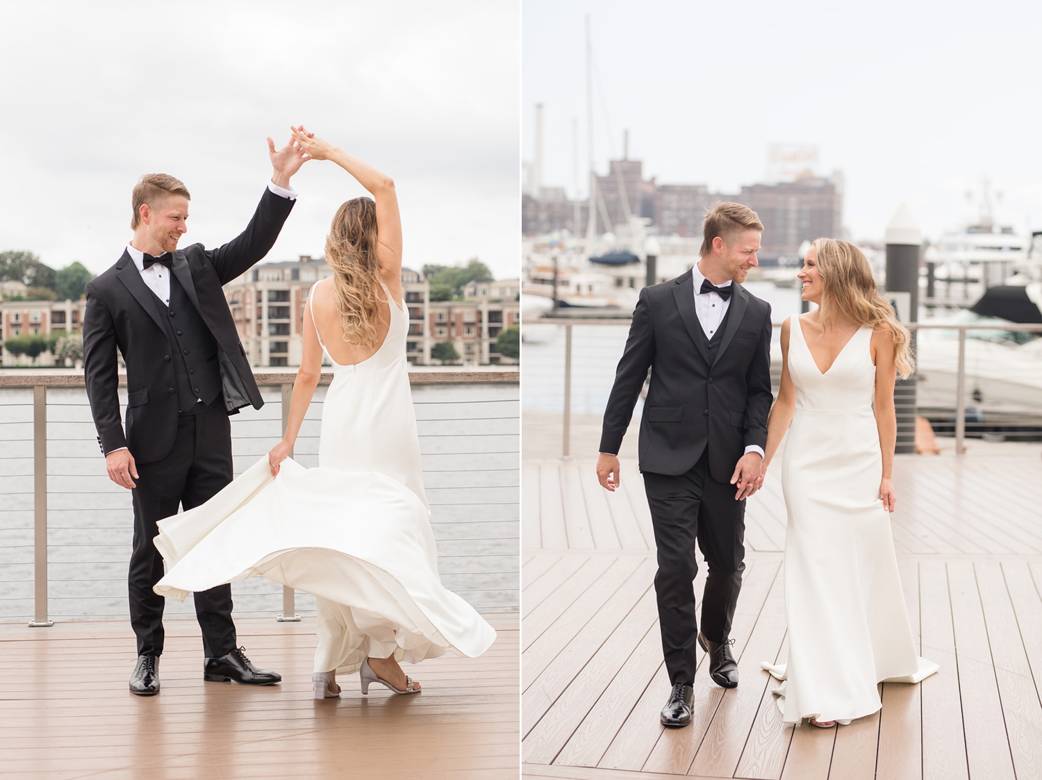 Baltimore harbor wedding photography