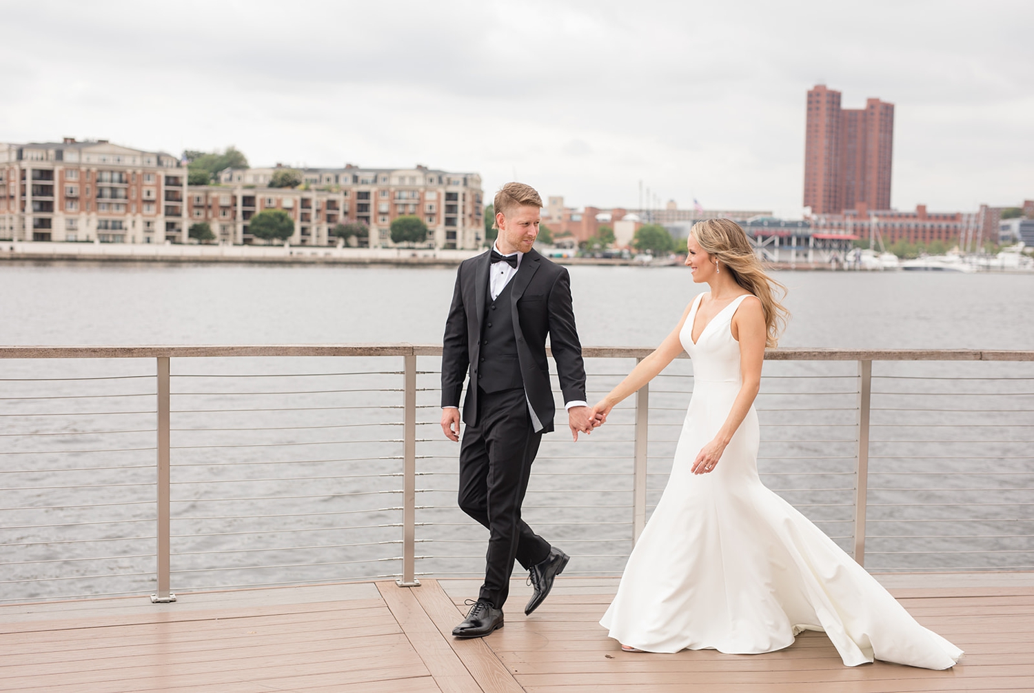 Baltimore harbor wedding photography