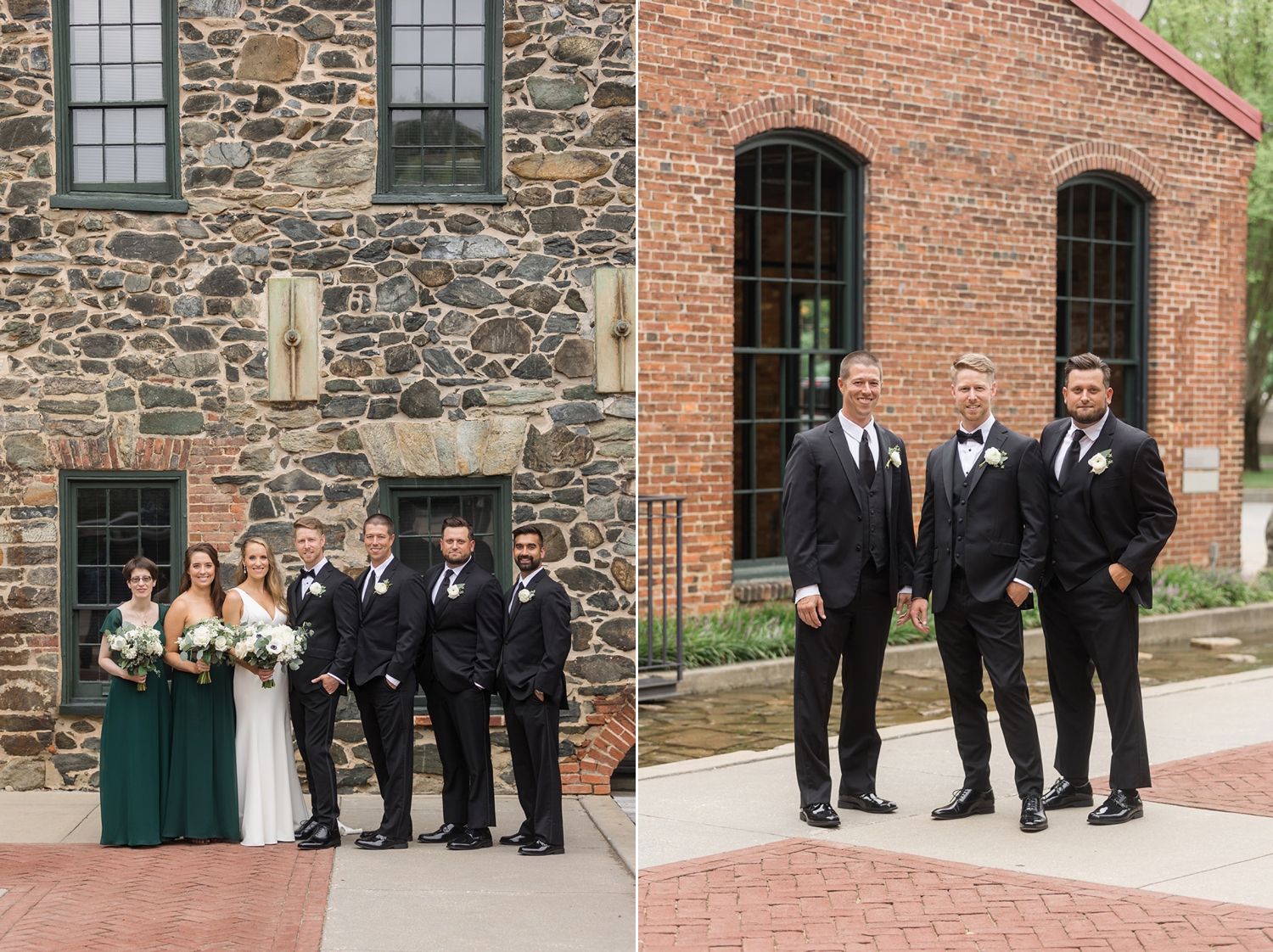 Mt Washington Mill Dye House dark green wedding party