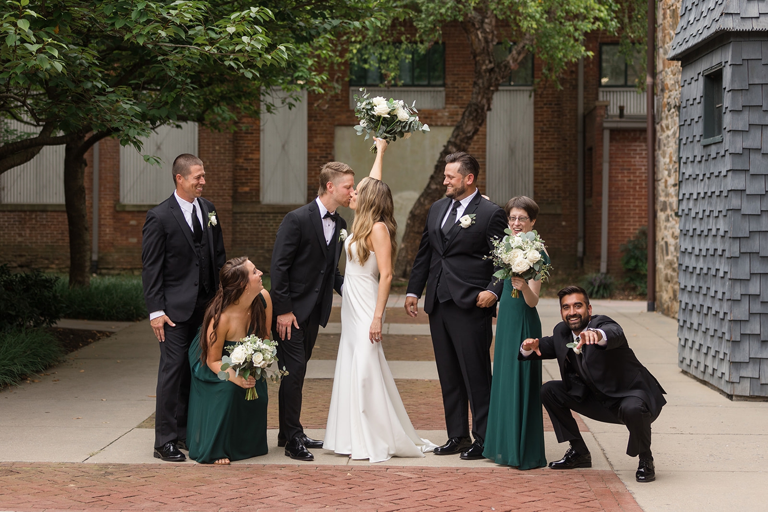 Mt Washington Mill Dye House dark green wedding party