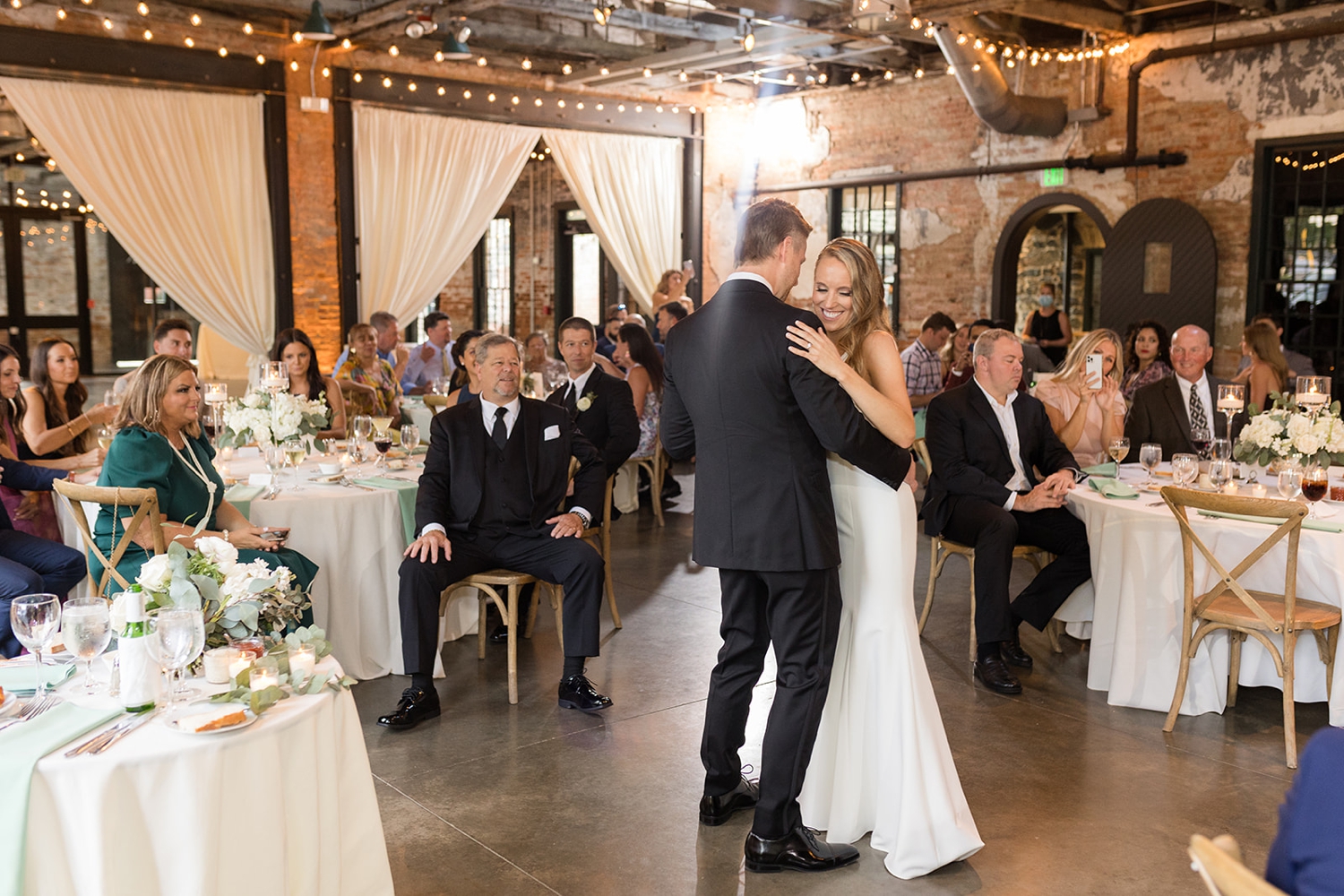 Mt Washington Mill Dye House wedding couples first dance