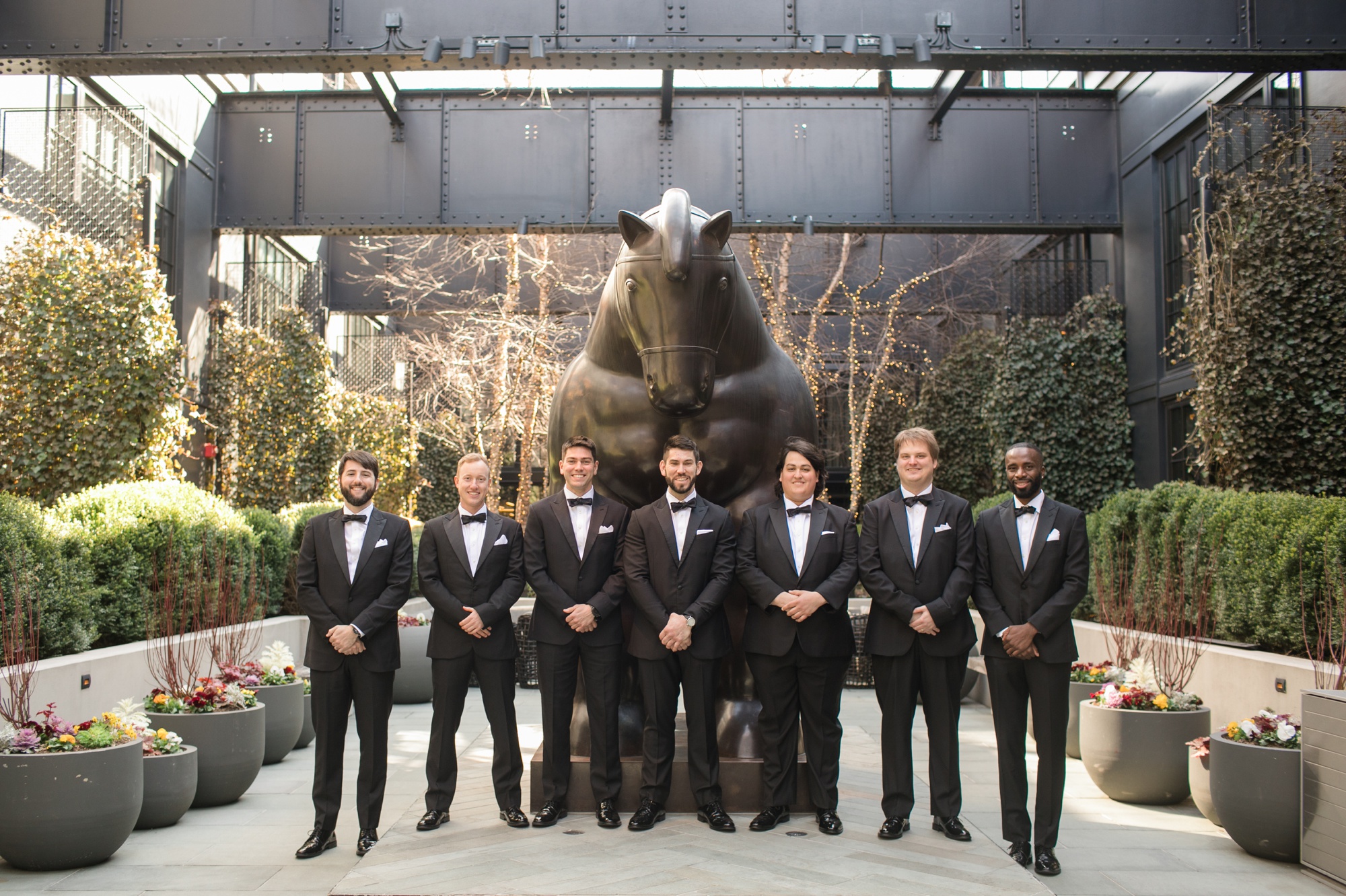 Sagamore Pendry Hotel baltimore wedding groomsmen photos