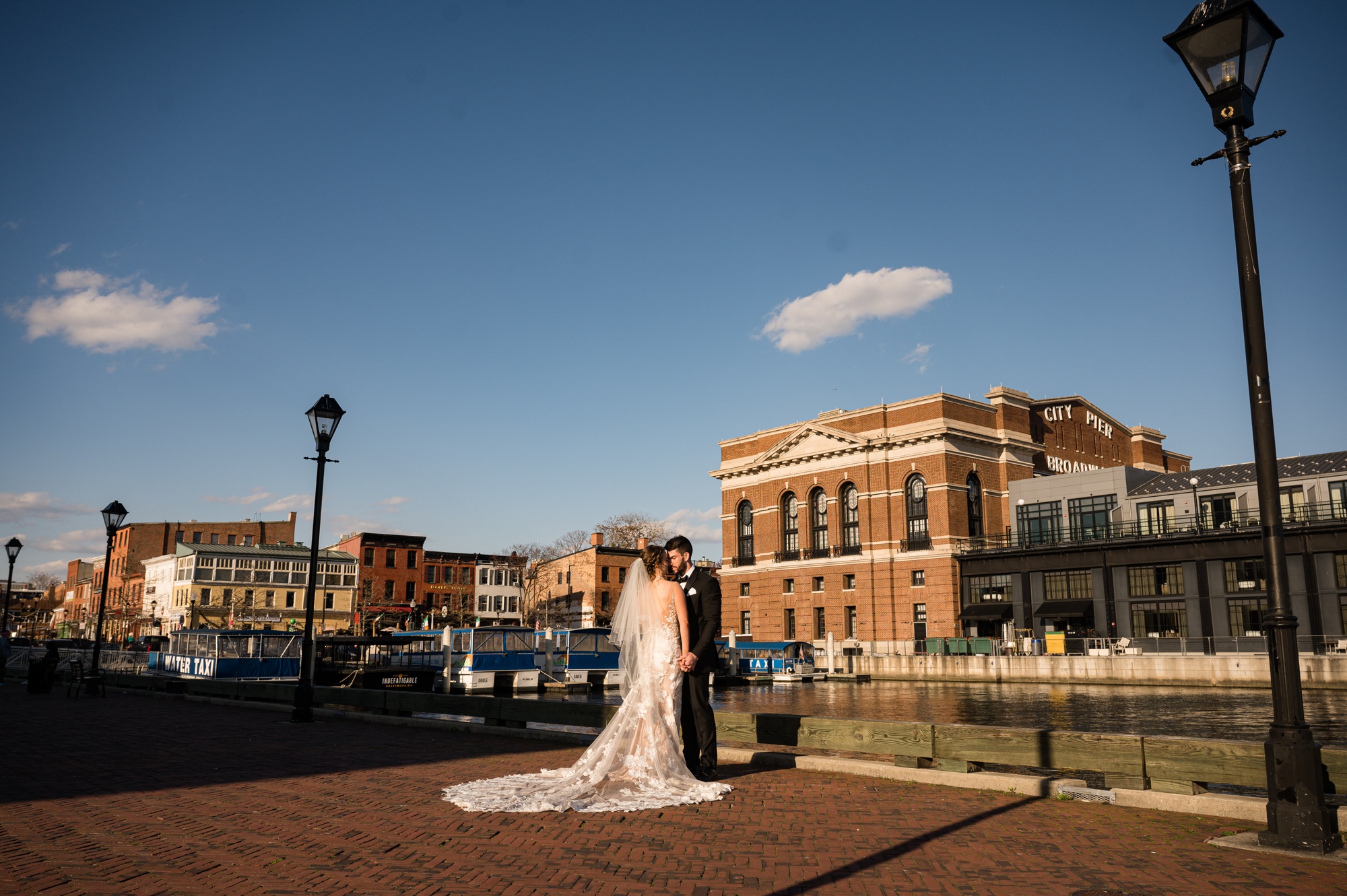 Sagamore Pendry Hotel baltimore wedding couple photos in Fells Point