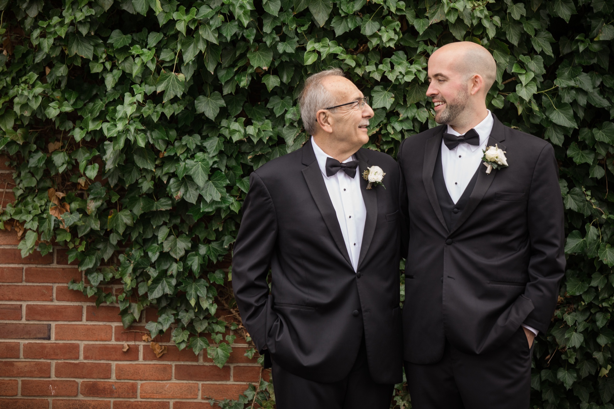 Winter Tidewater inn wedding groomsmen in Easton