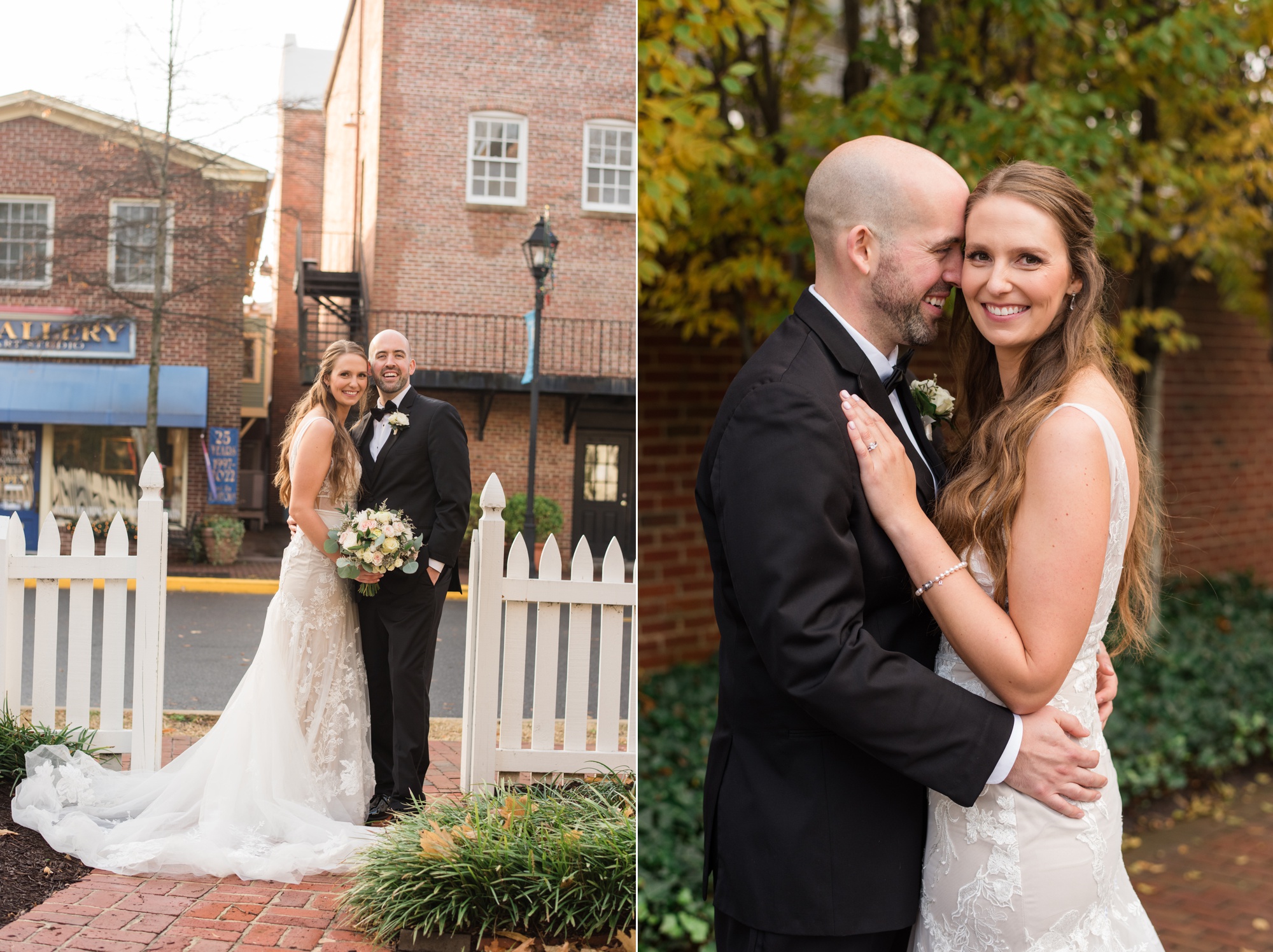 Winter Tidewater inn fall wedding photo in Easton Maryland