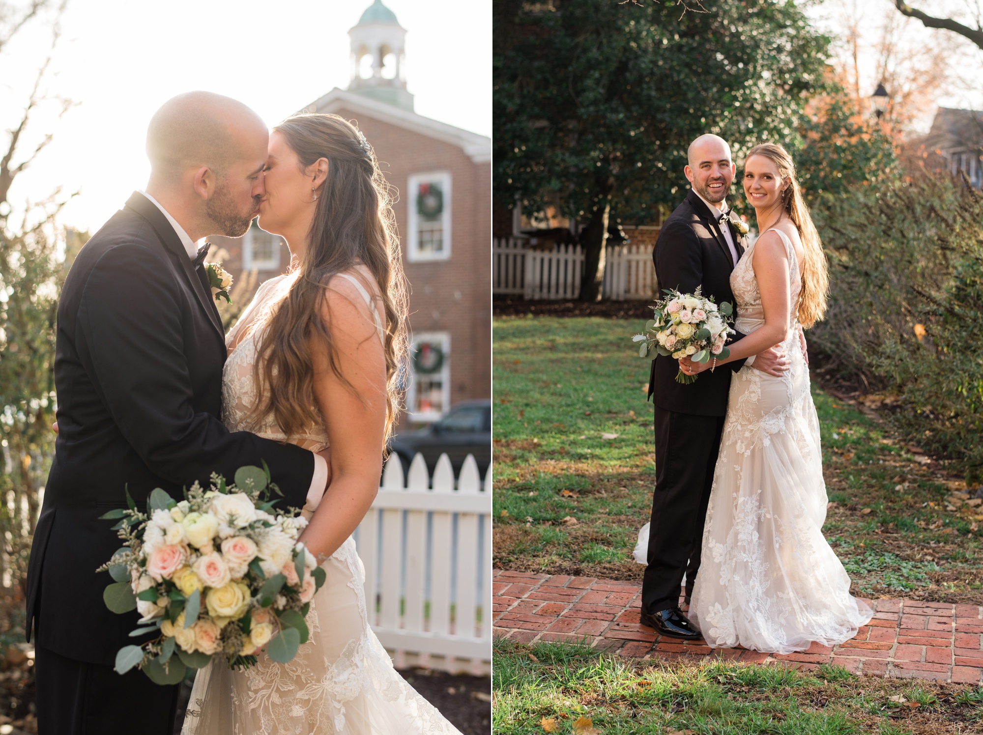 Winter Tidewater inn fall wedding photo in Easton Maryland