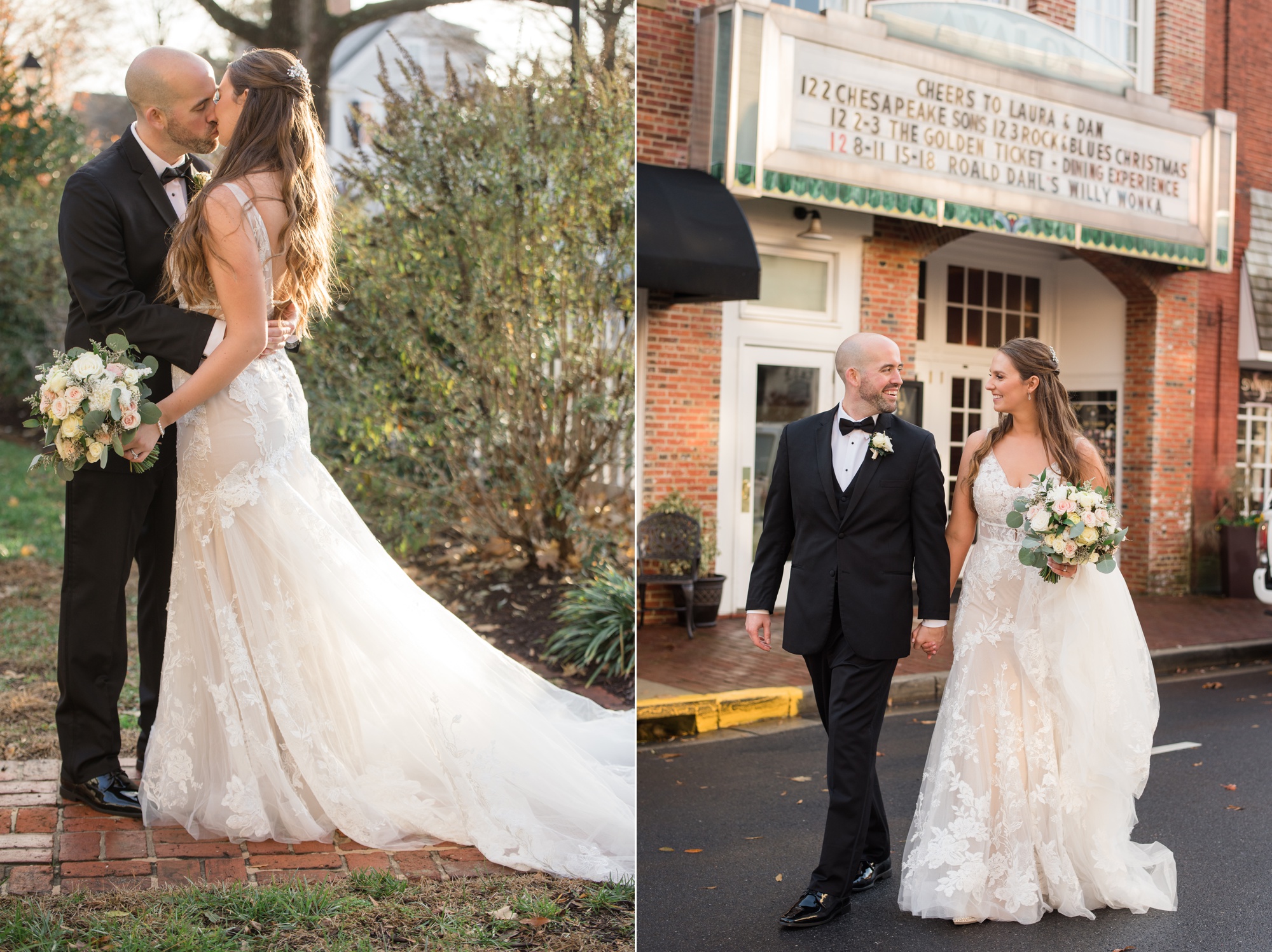 Winter Tidewater inn fall wedding photo in Easton Maryland