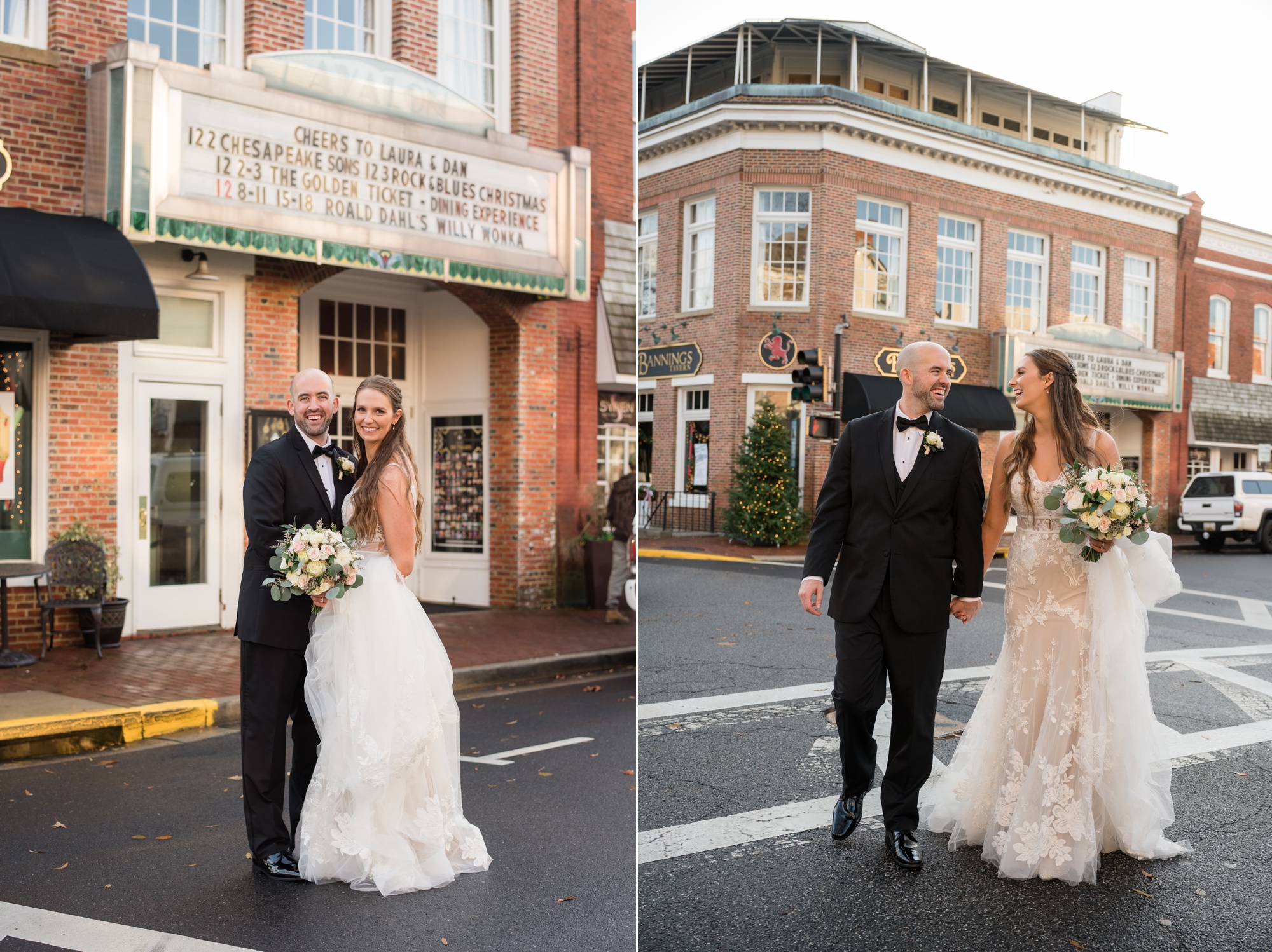 Winter Tidewater inn fall wedding photo in Easton Maryland