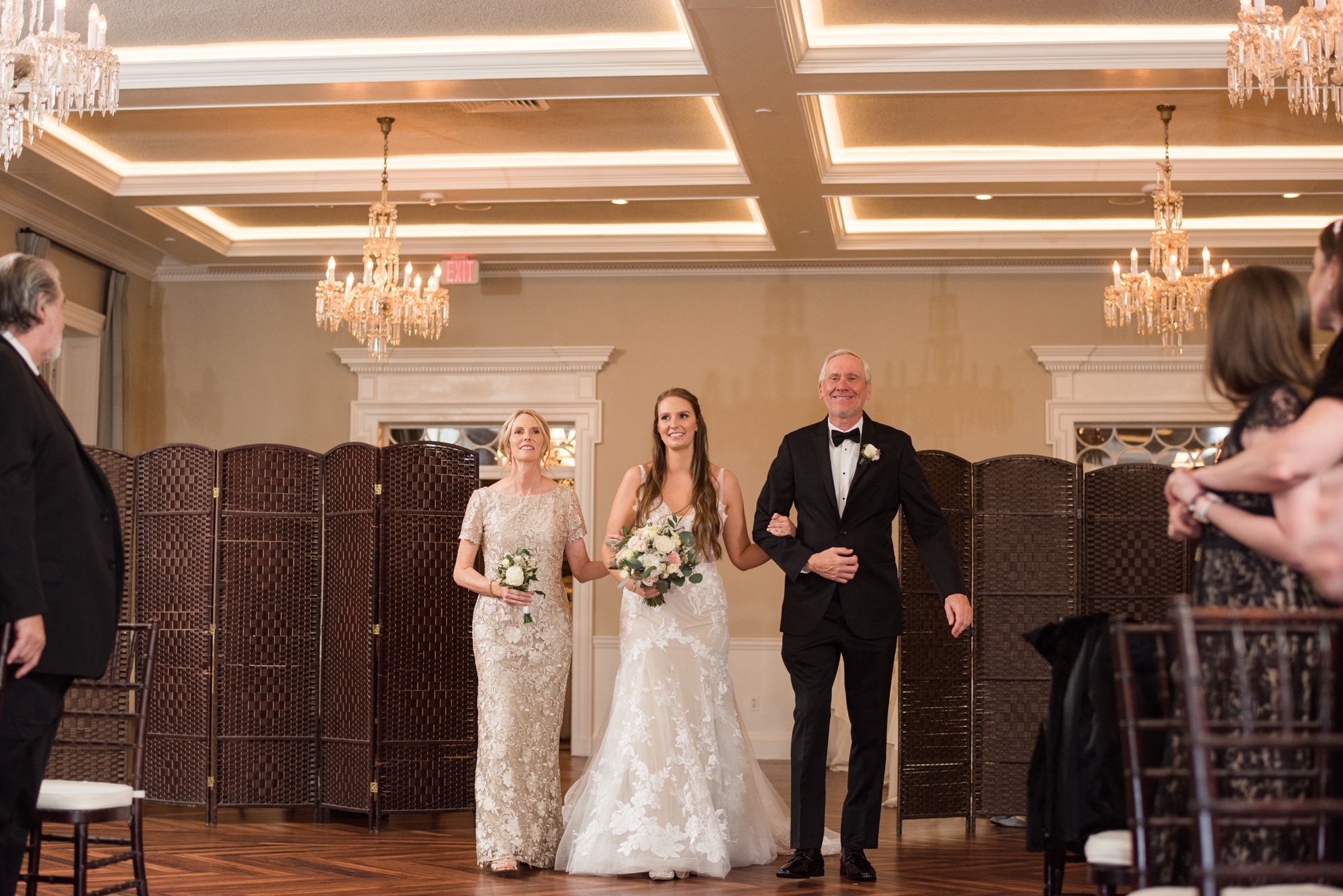 Tidewater inn winter wedding ceremony inside