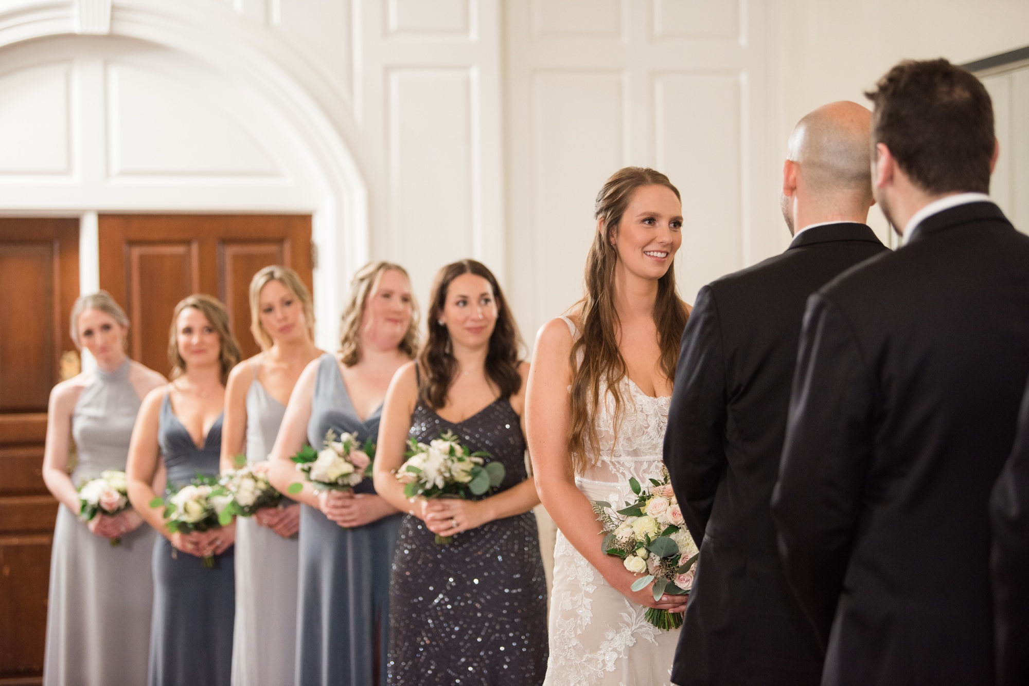 Tidewater inn winter wedding ceremony crystal room inside