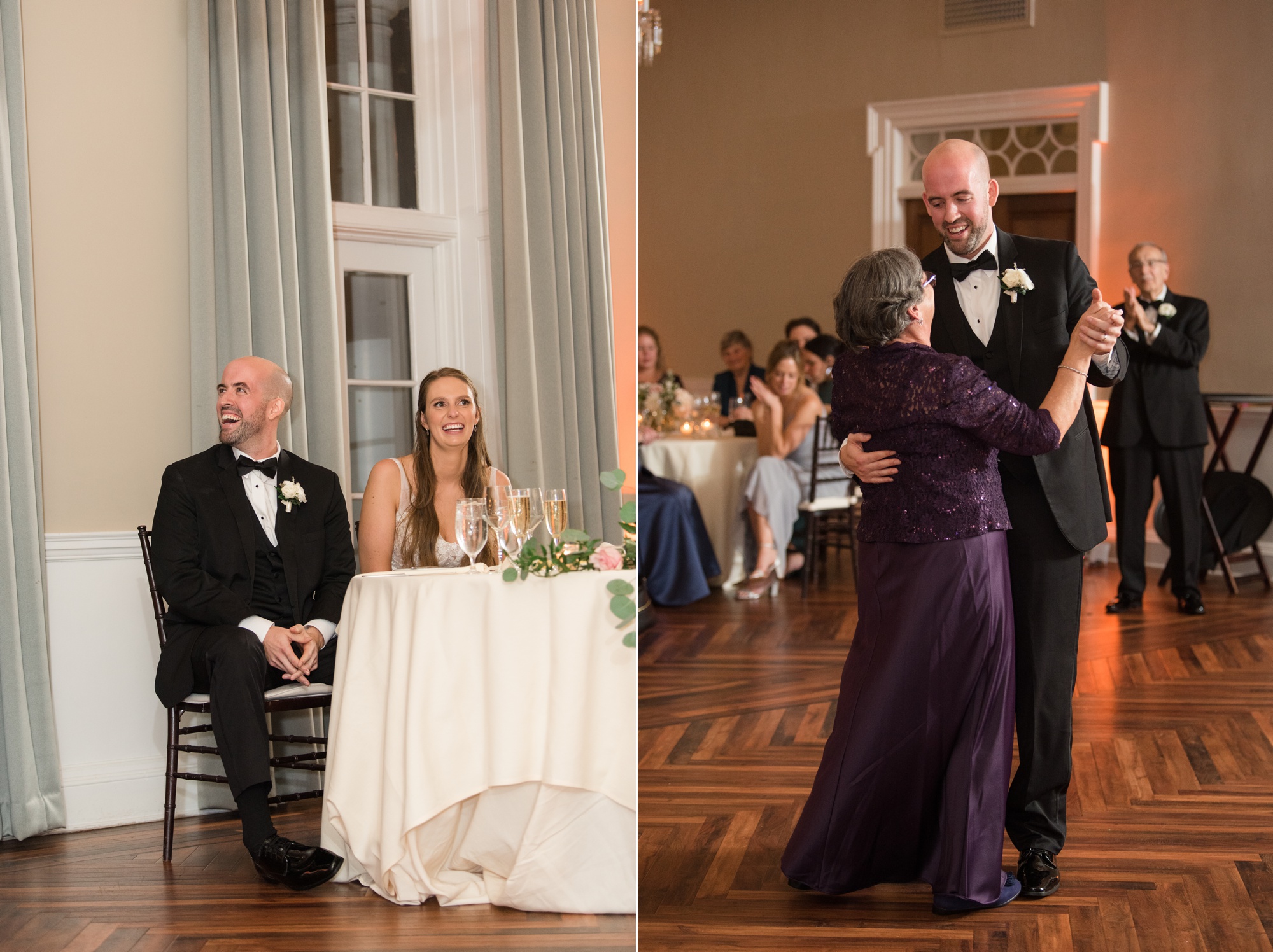 Tidewater inn winter wedding reception crystal room parent dance