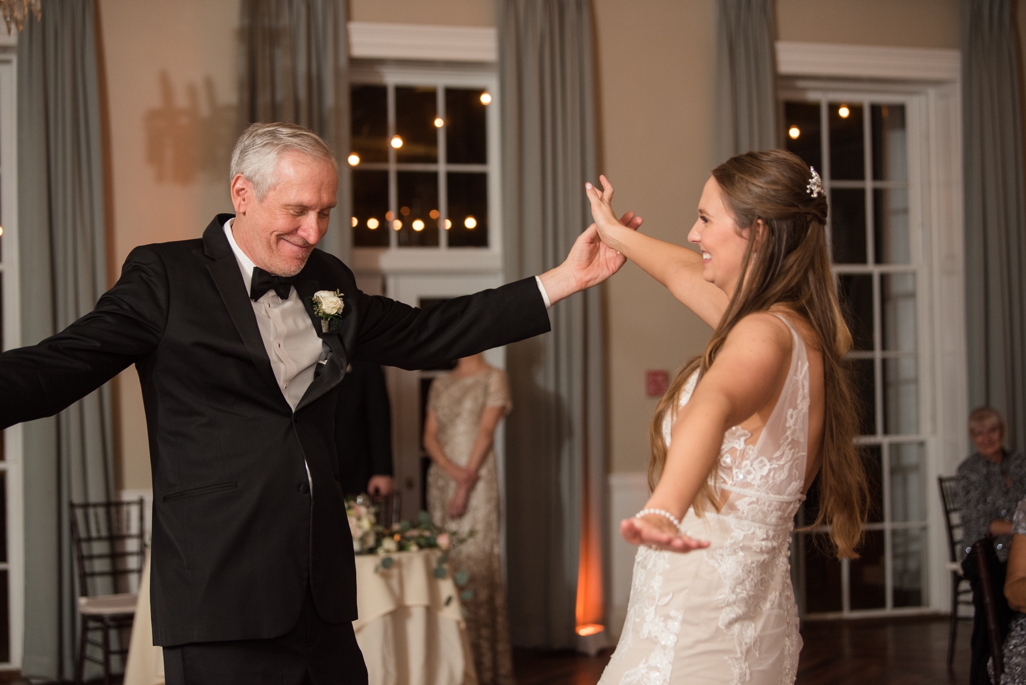 Tidewater inn winter wedding reception crystal room parent dance