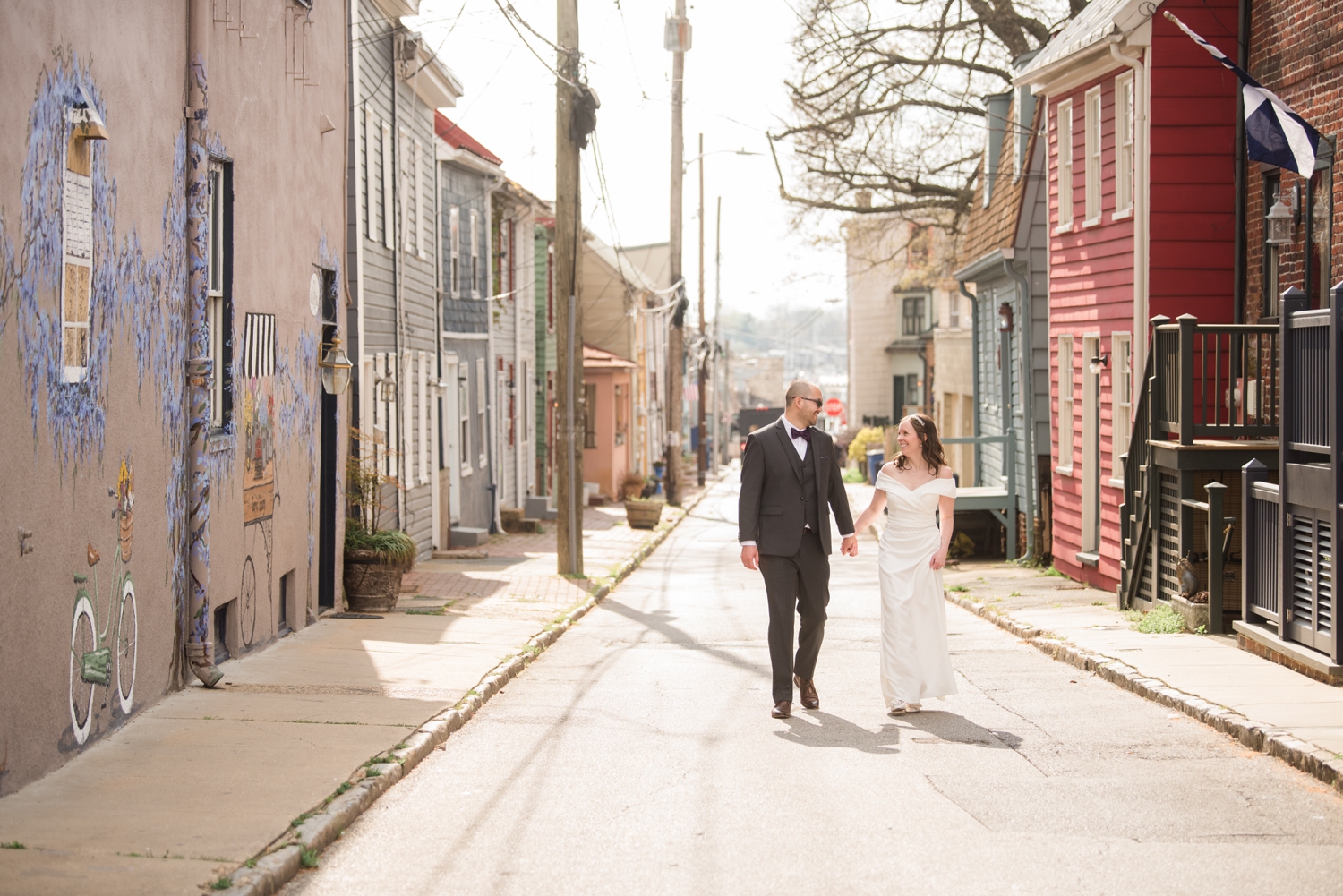 Main street annapolis elopement photography