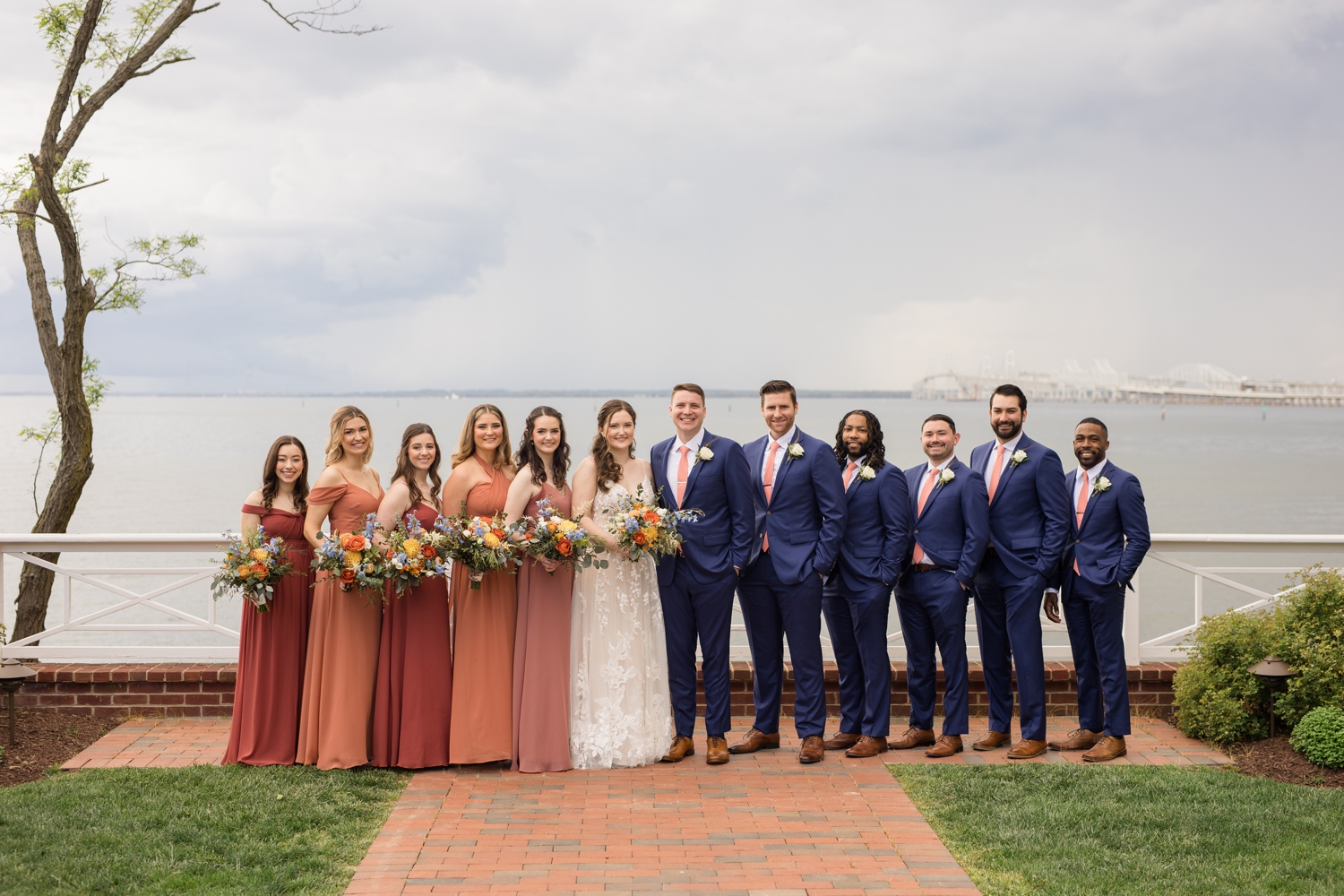 Epic sunset at Chesapeake Bay Beach Club waterfront wedding