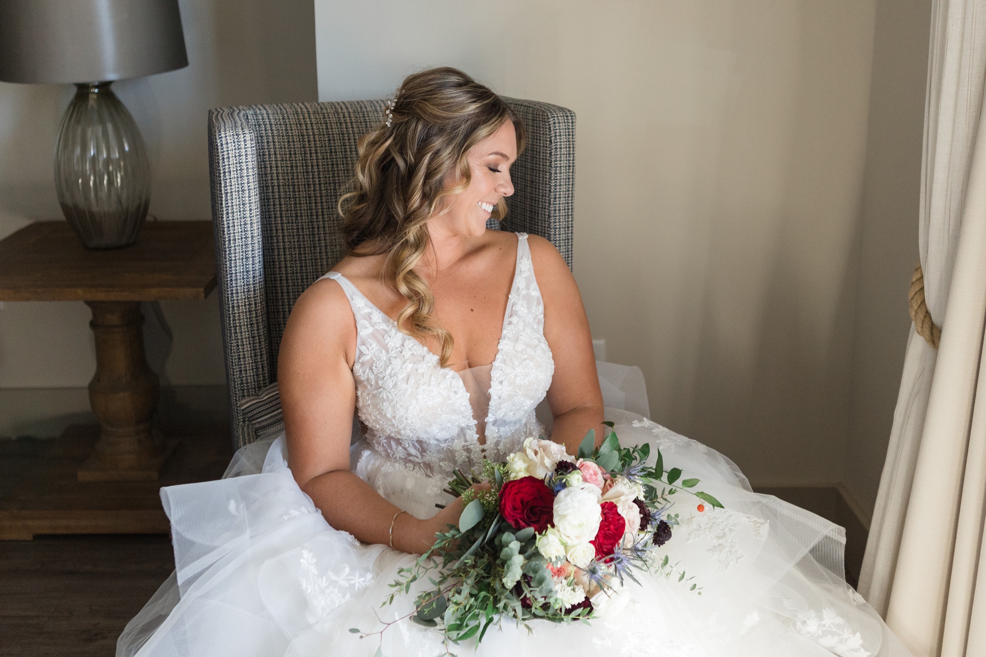 The Inn at the Chesapeake Bay Beach Club Fall Wedding getting ready