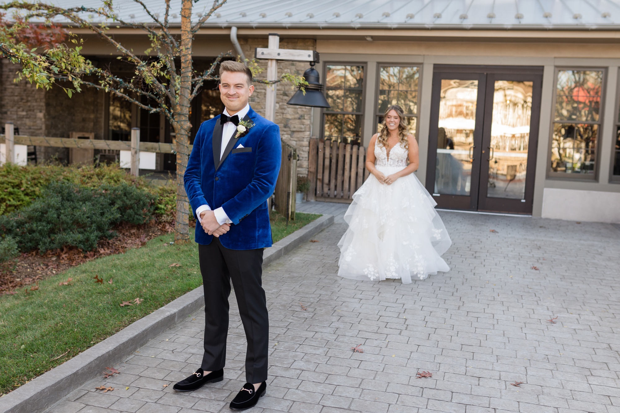 The Inn at the Chesapeake Bay Beach Club wedding couple first look