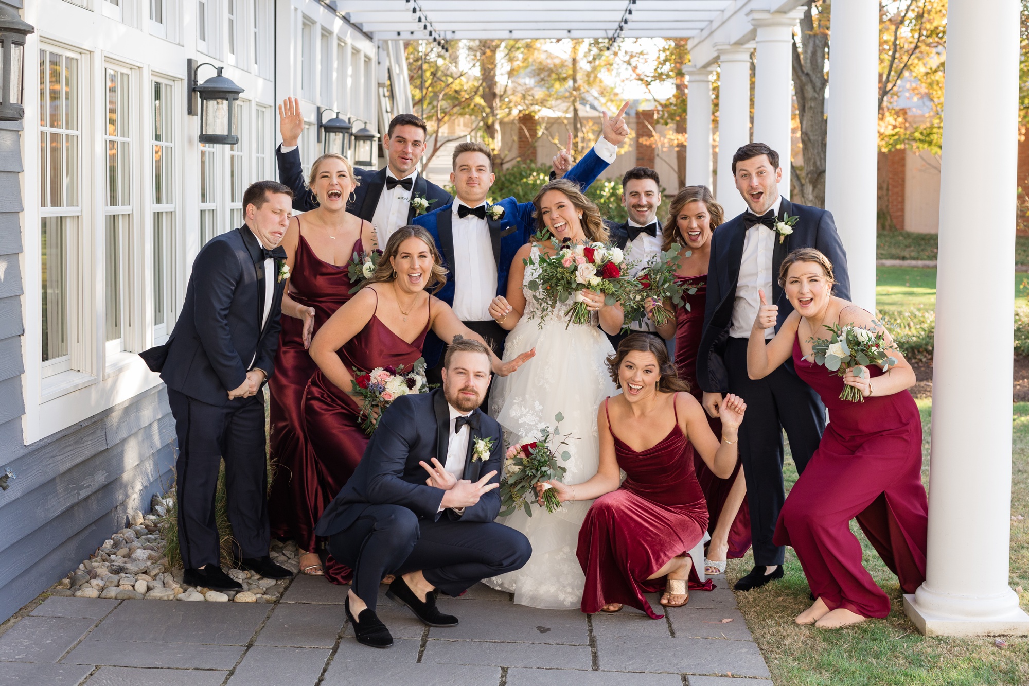 Chesapeake Bay Beach Club wedding party photos at sunset ballroom