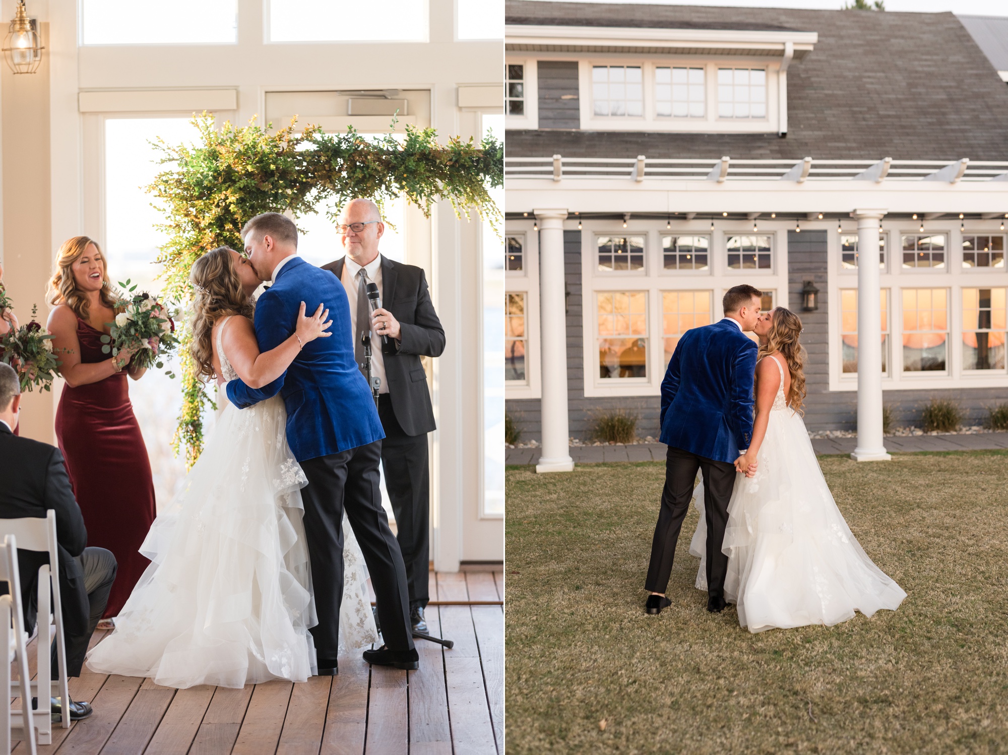 Chesapeake Bay Beach Club wedding ceremony in sunset ballroom