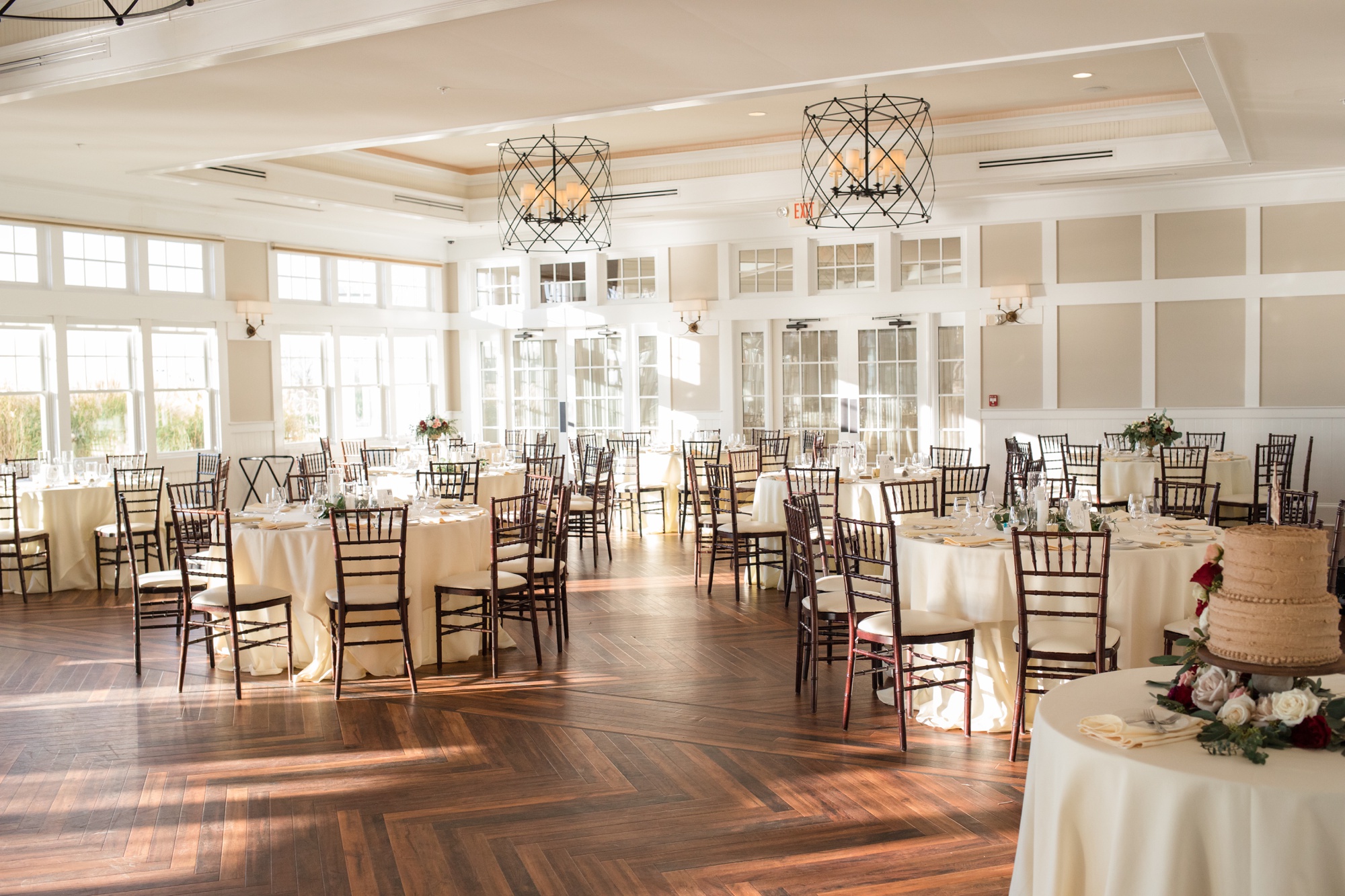 Sunset ballroom wedding details at Chesapeake Bay Beach Club