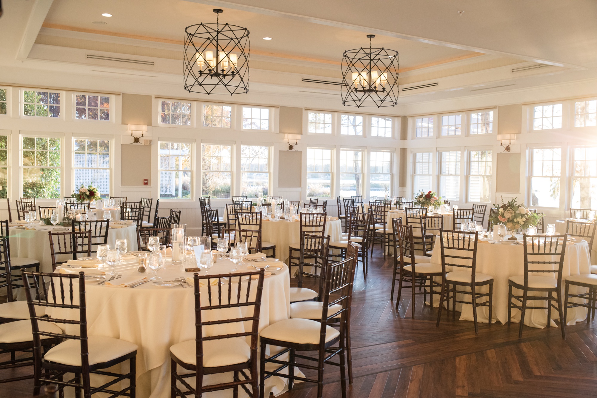 Sunset ballroom wedding details at Chesapeake Bay Beach Club