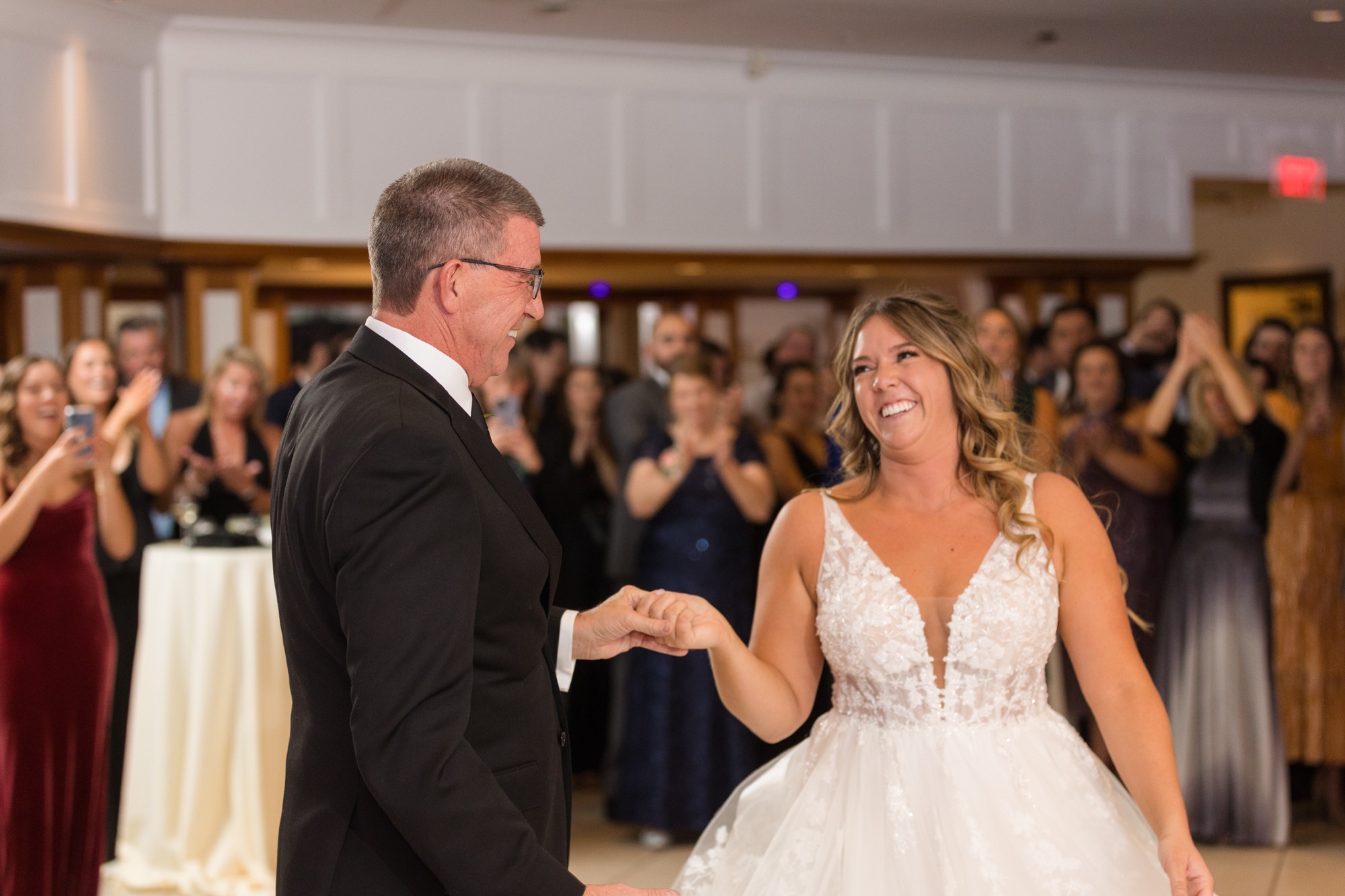 Sunset ballroom wedding parent dance at Chesapeake Bay Beach Club