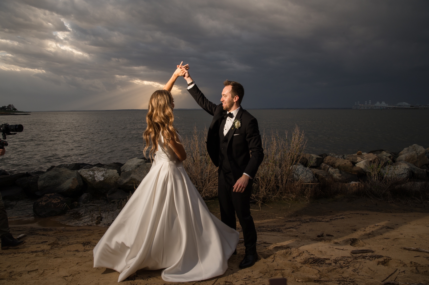 Stormy Wedding photo on the chesapeake bay beach club