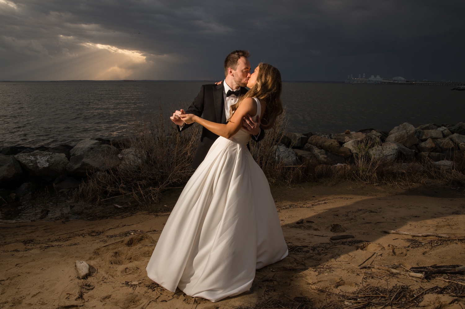 Stormy Wedding photo on the chesapeake bay beach club