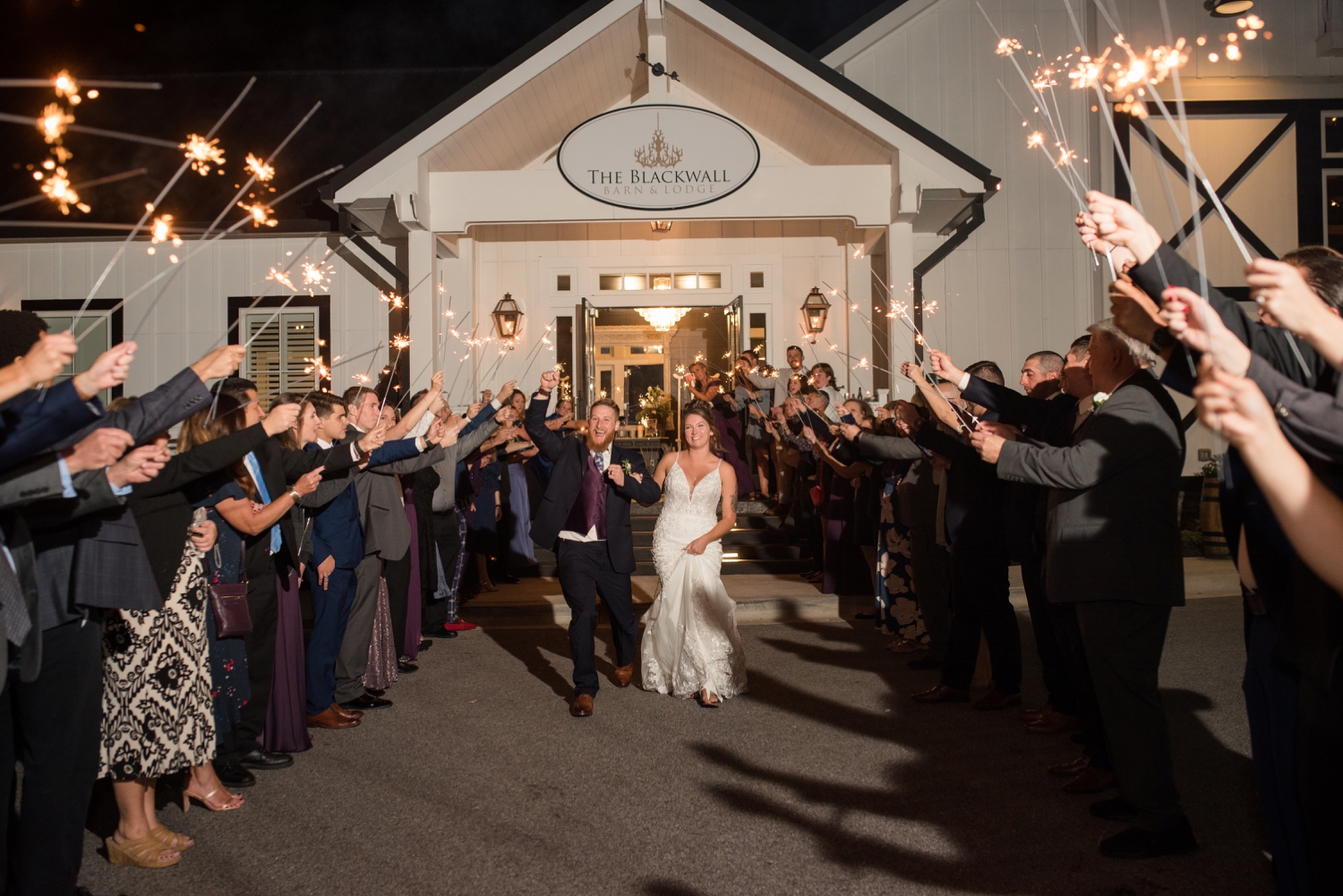 sparkler exit at Blackwall Barn & Lodge