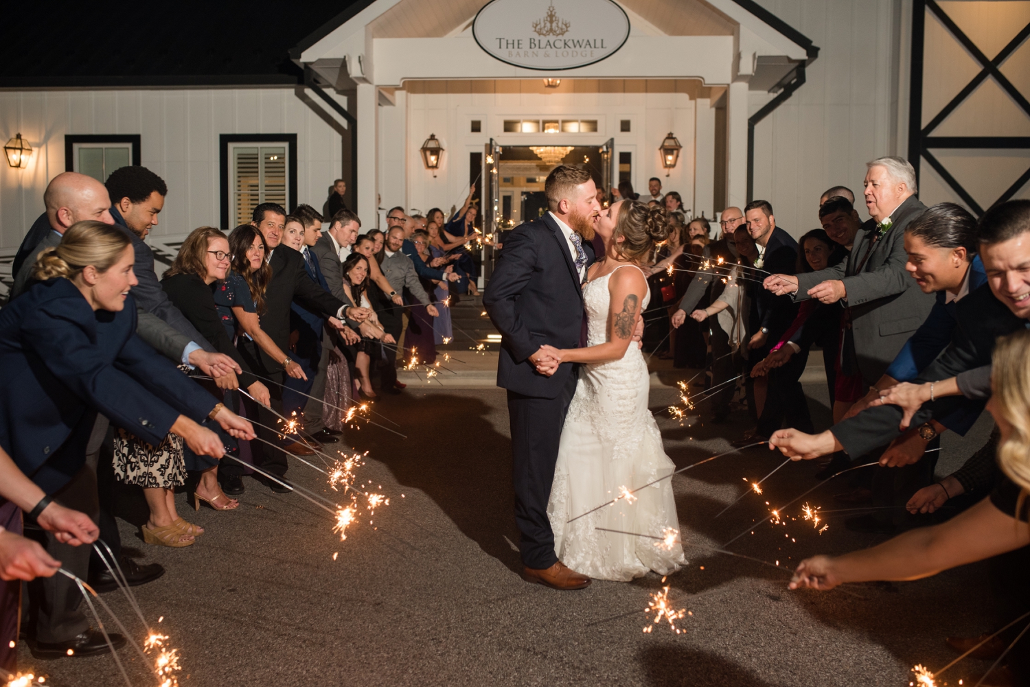 sparkler exit at wedding