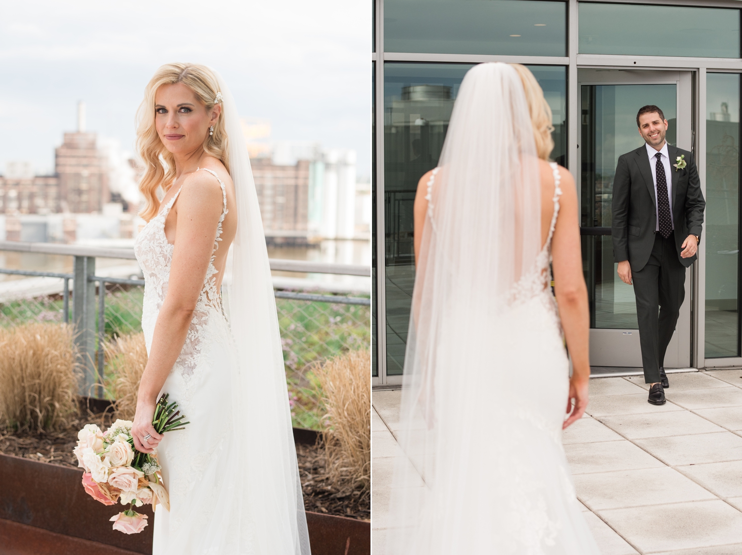 Canopy by Hilton Baltimore Harbor Point wedding first look