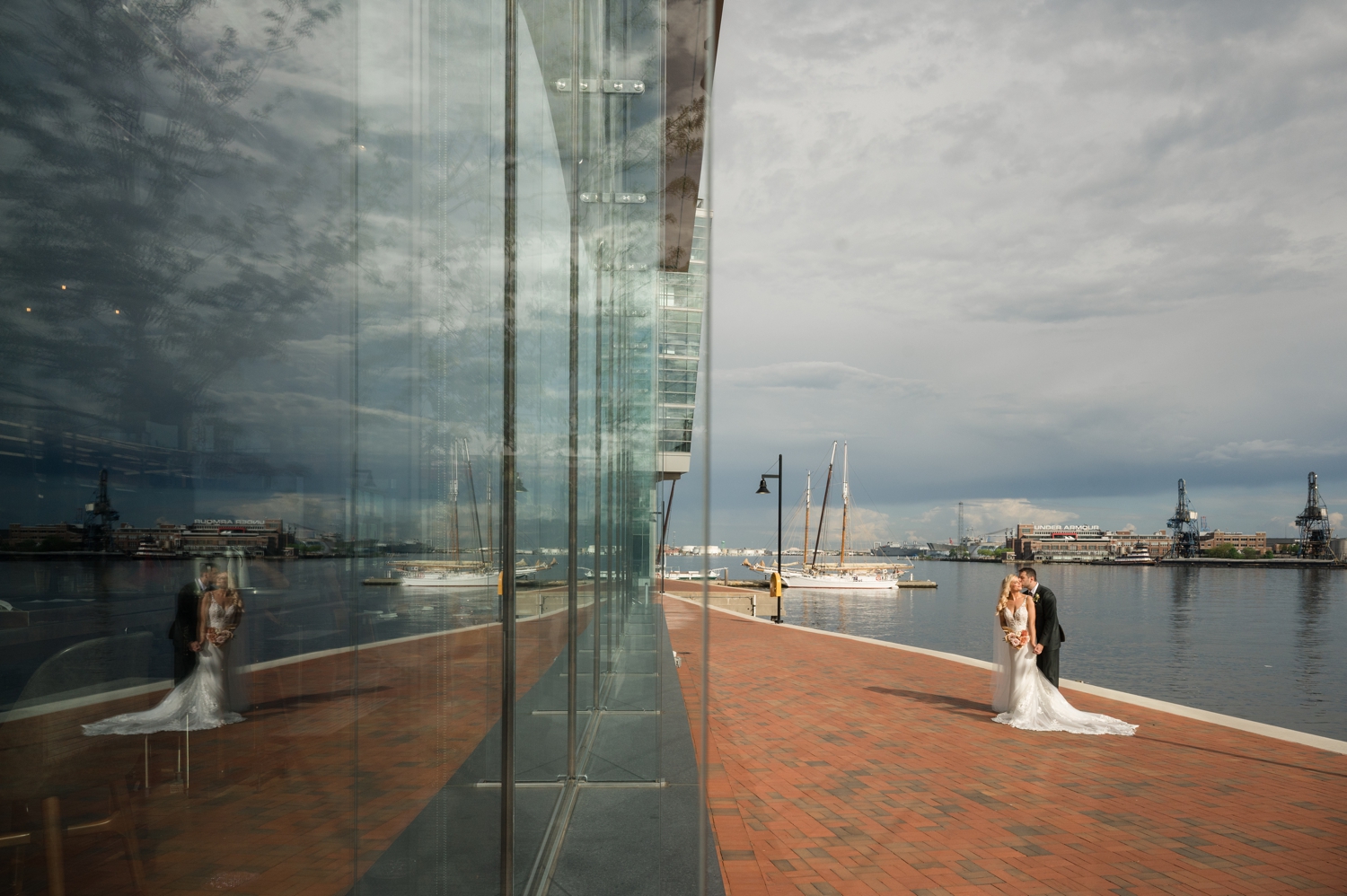 Canopy by Hilton Baltimore Harbor Point wedding couple portraits