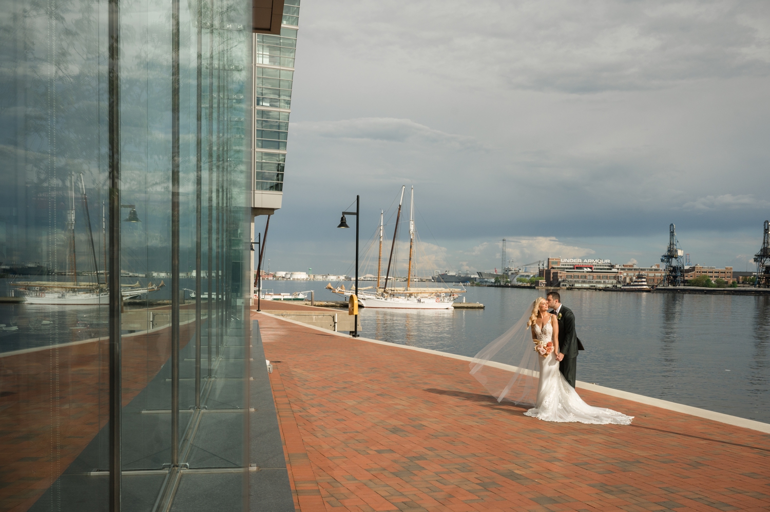 Canopy by Hilton Baltimore Harbor Point wedding couple portraits