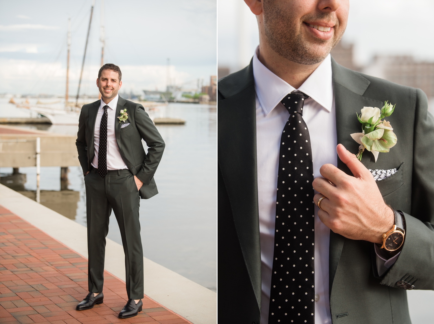 Canopy by Hilton Baltimore Harbor Point wedding couple portraits