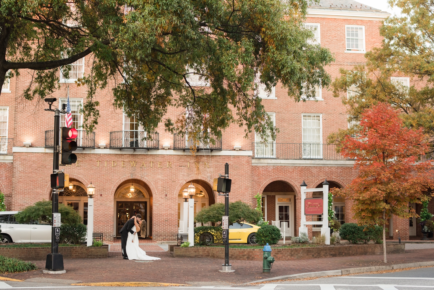 Tidewater Inn bride and groom in Easton wedding