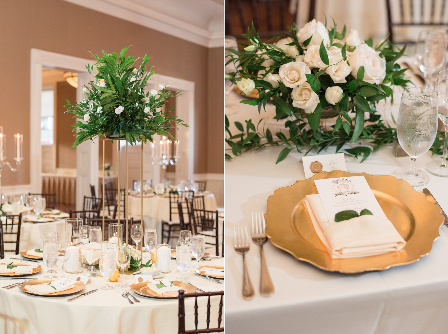 Tidewater Inn Gold Room wedding reception details