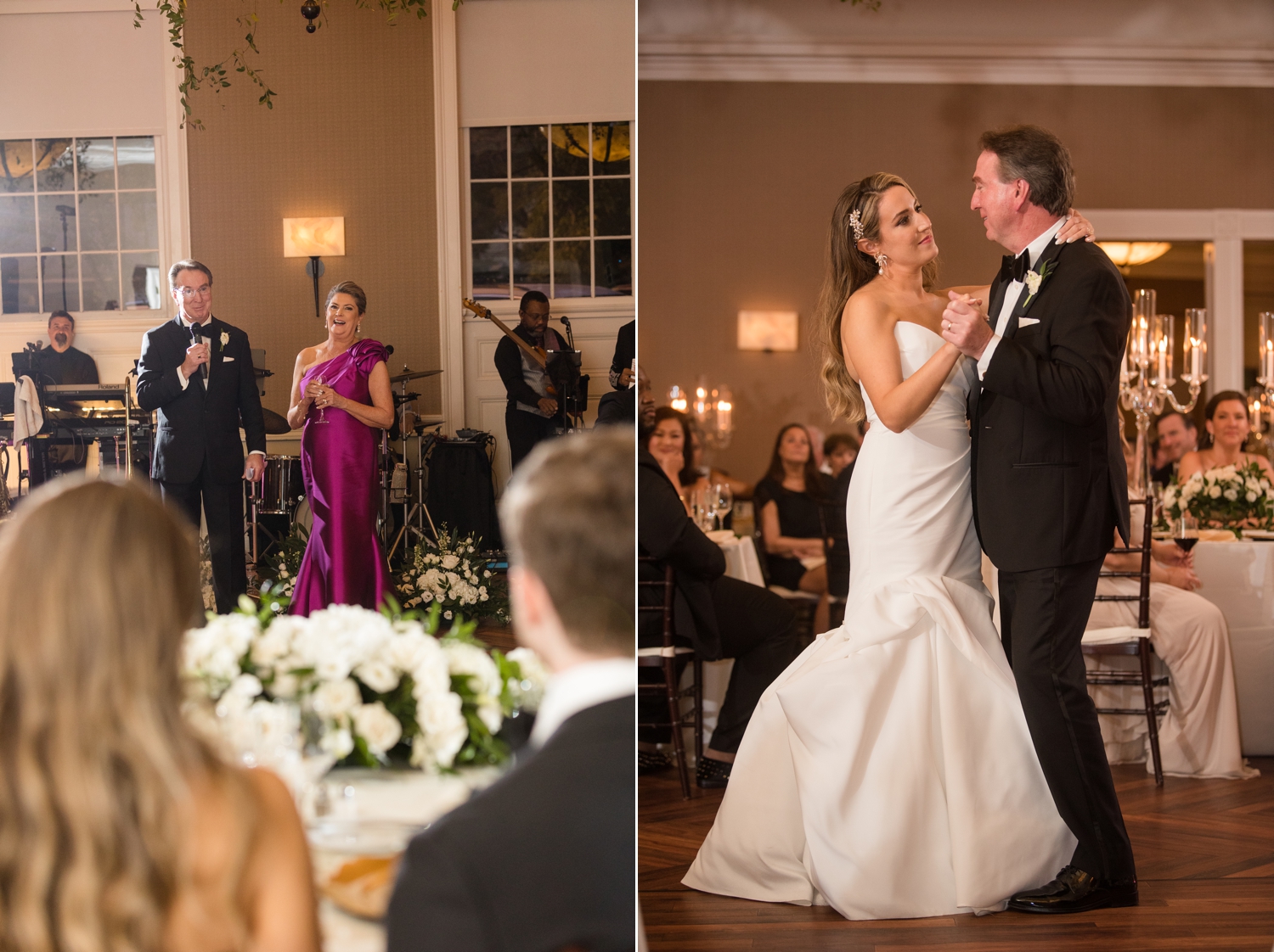 parent toast and welcome at wedding reception