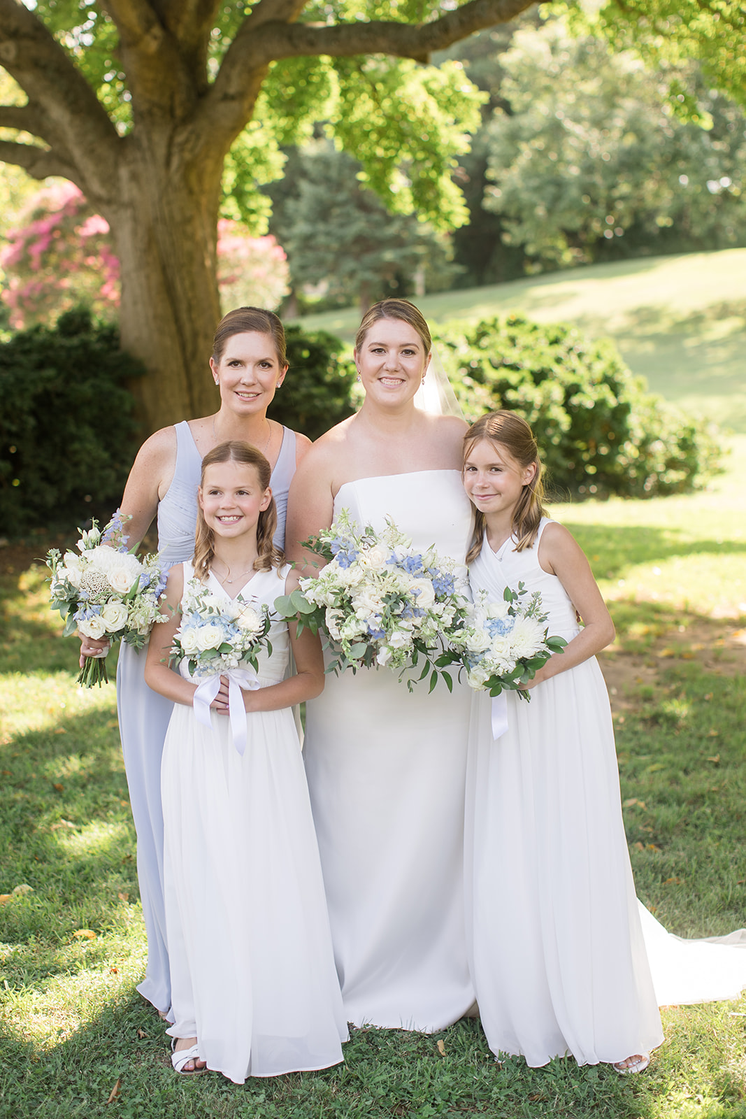 bride with wedding party members