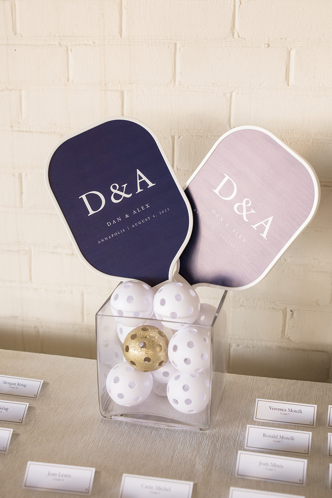 wedding paddle ball paddles