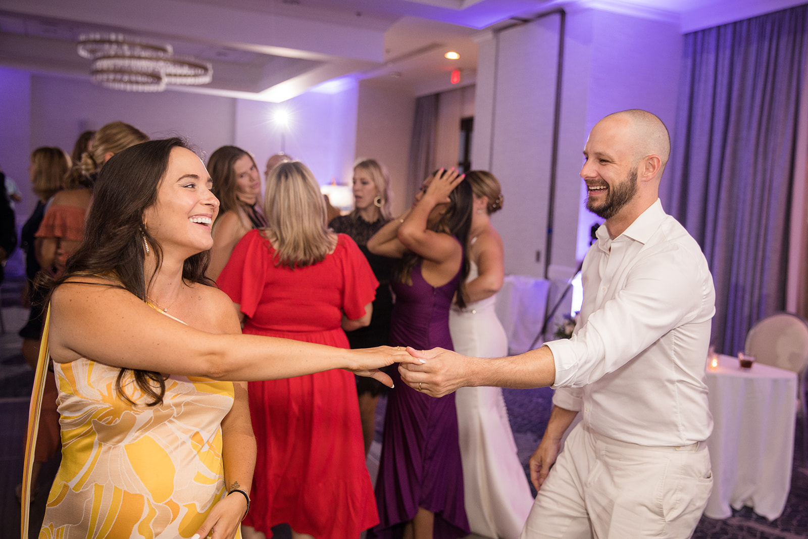 reception guests dancing