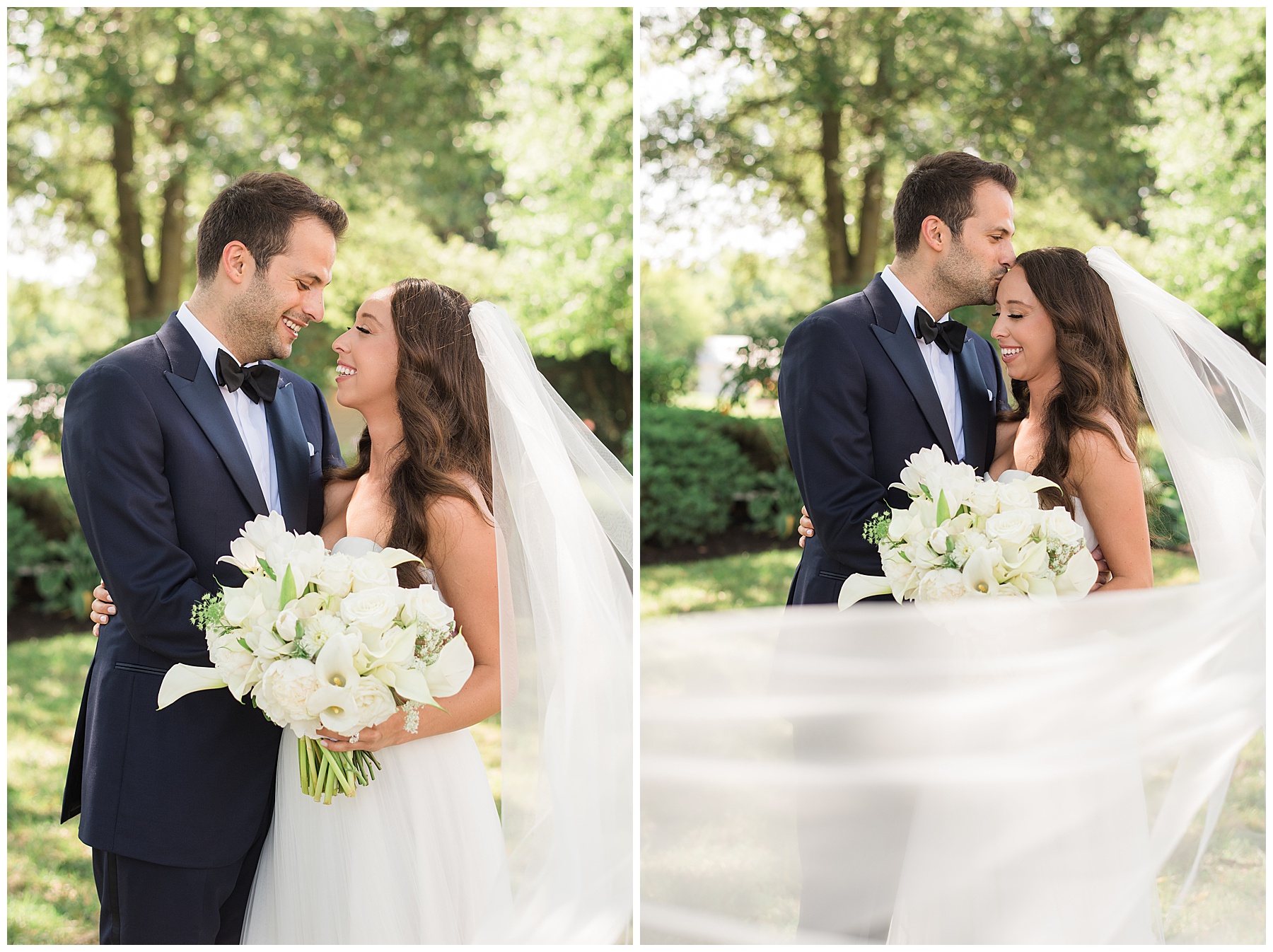 bride and groom portraits at kent island resort veil toss