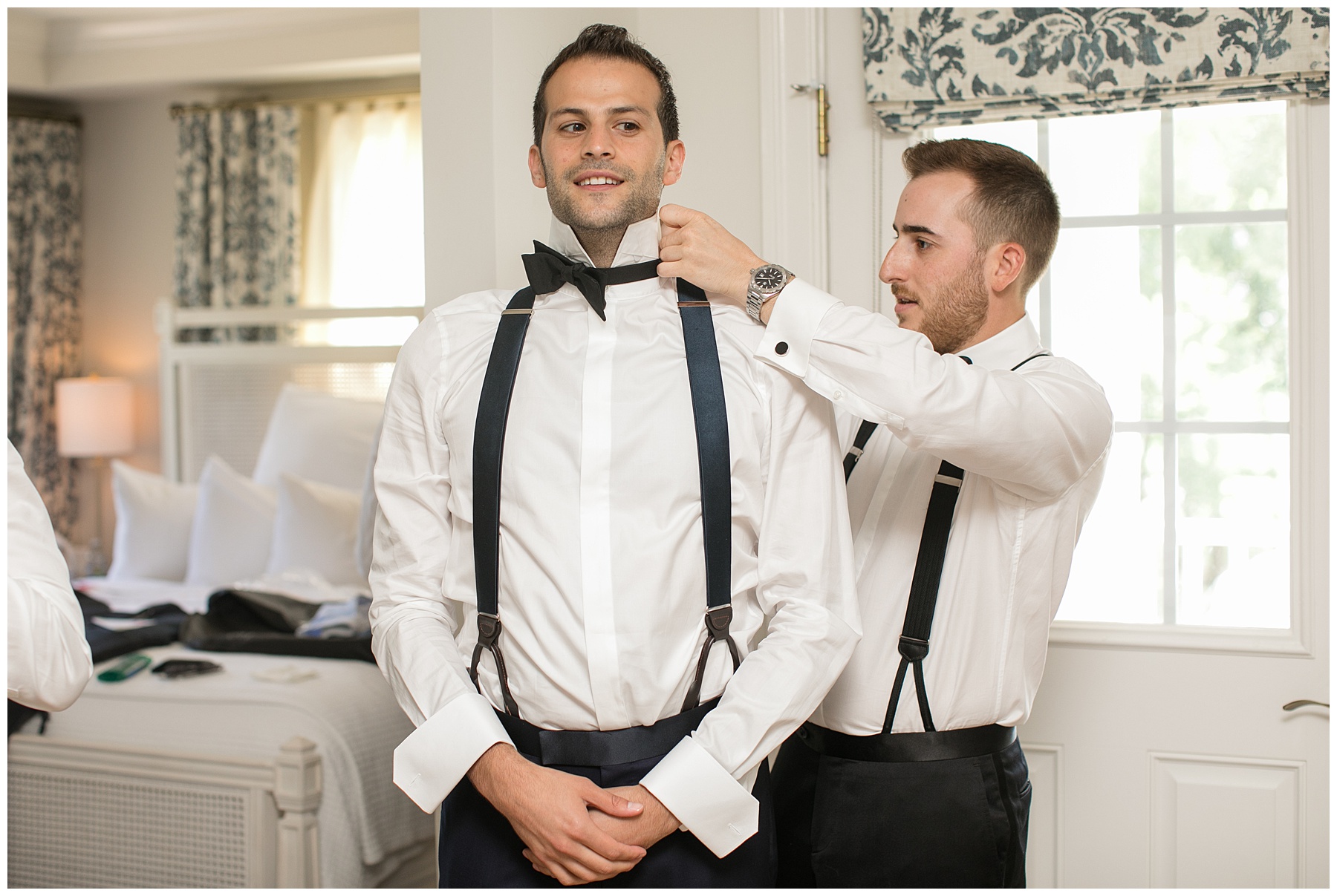 groom getting ready on wedding day