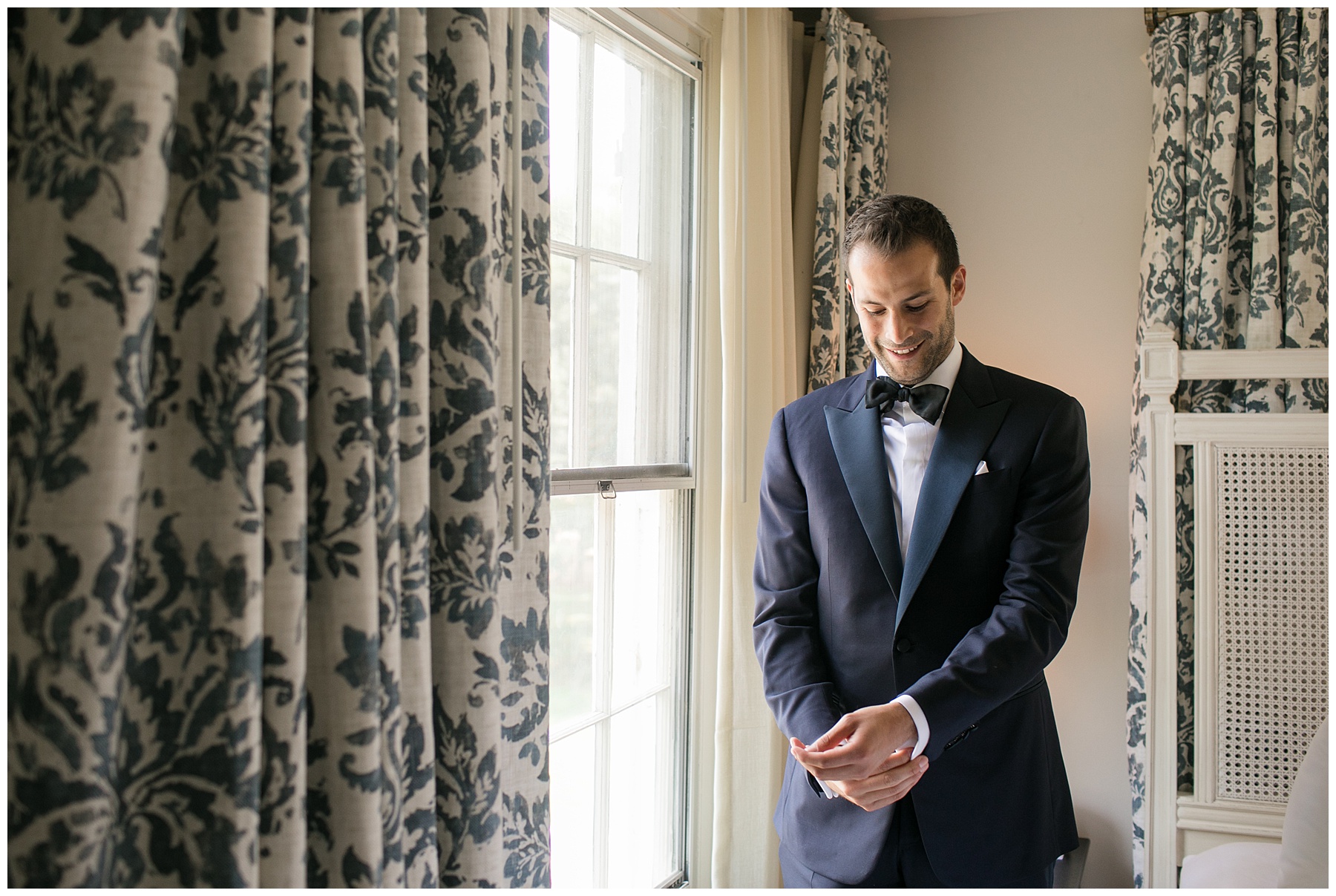 groom getting ready on wedding day