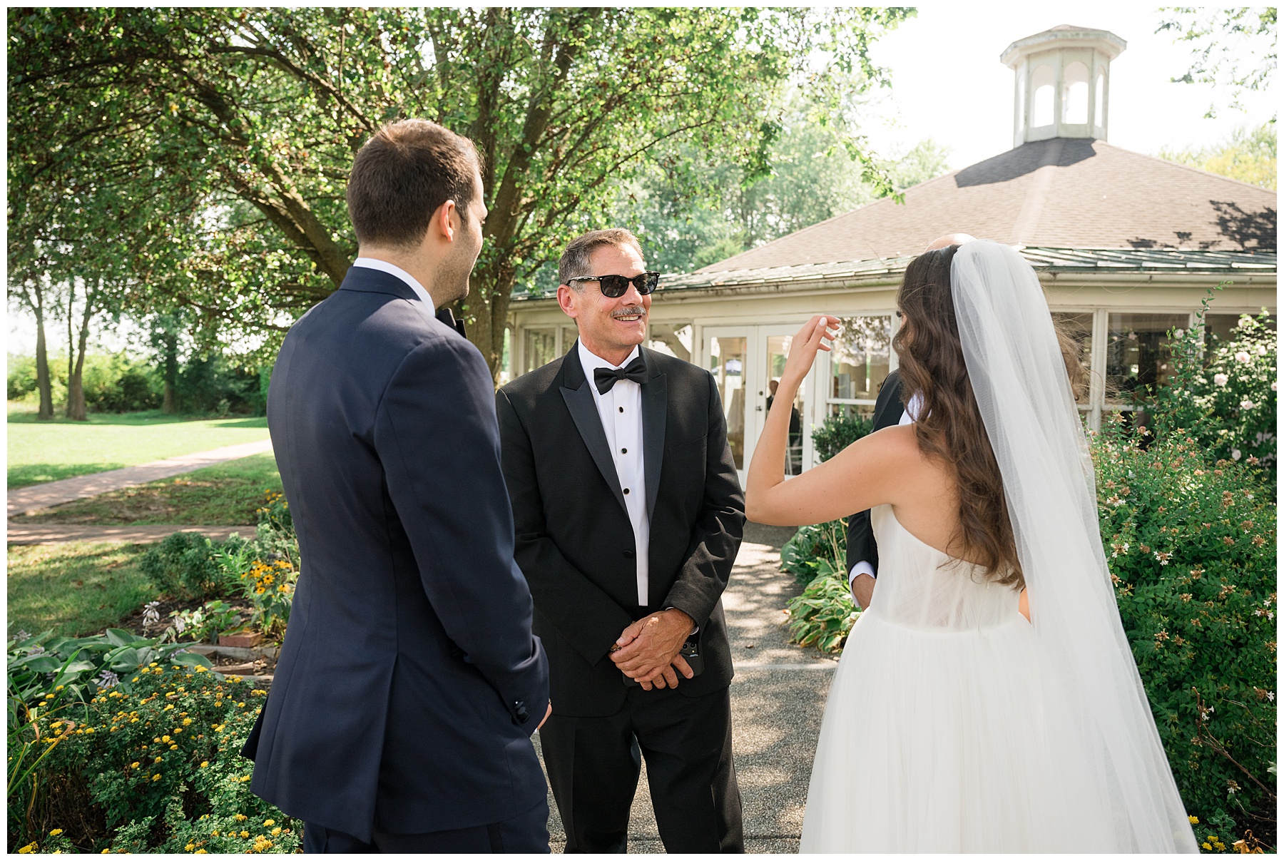 bride and groom first look