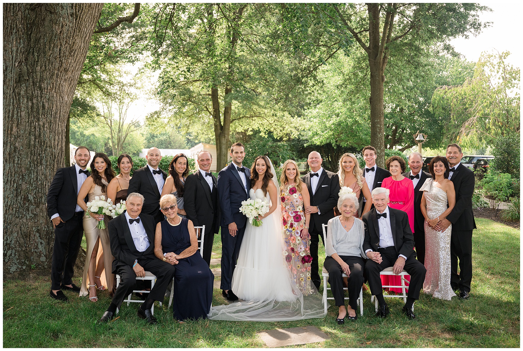 large family formal wedding photo