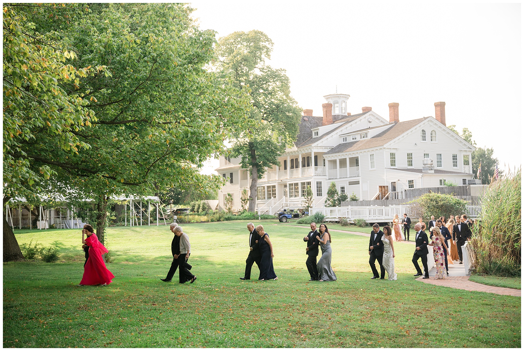 wedding party line up for ceremony