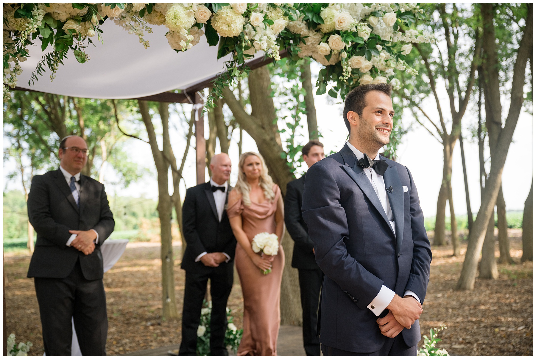 groom waits at altar for bride