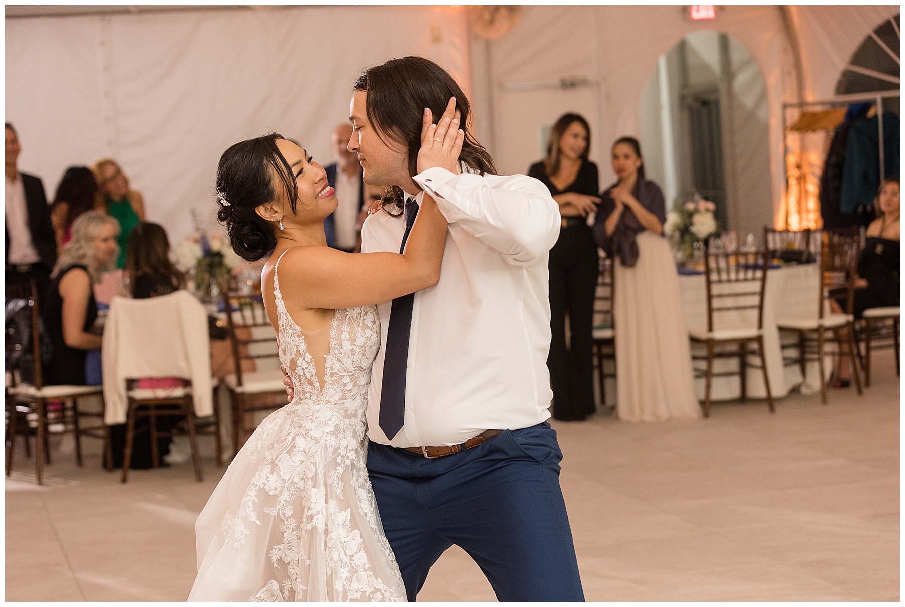 bride and groom first dance