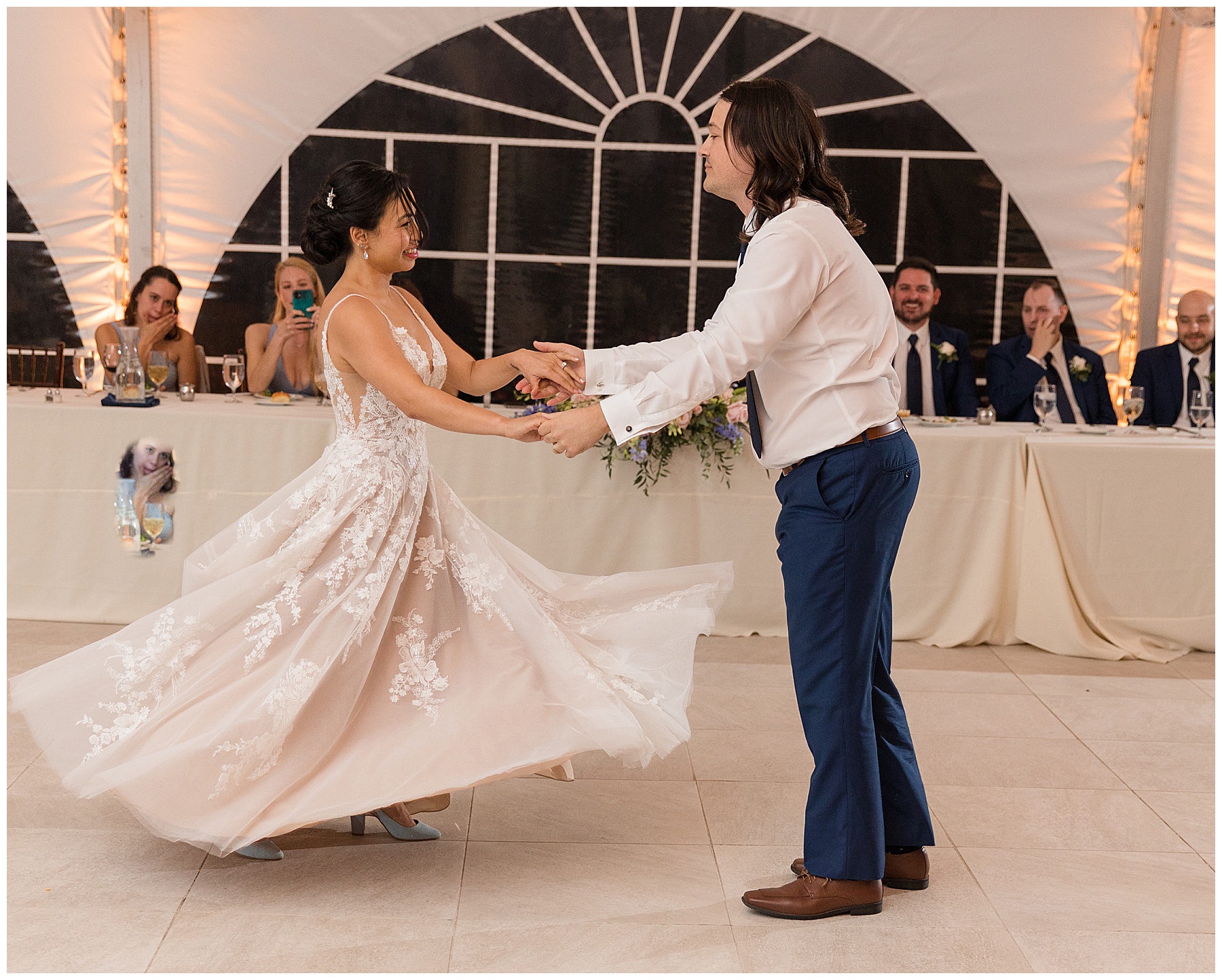 bride and groom first dance